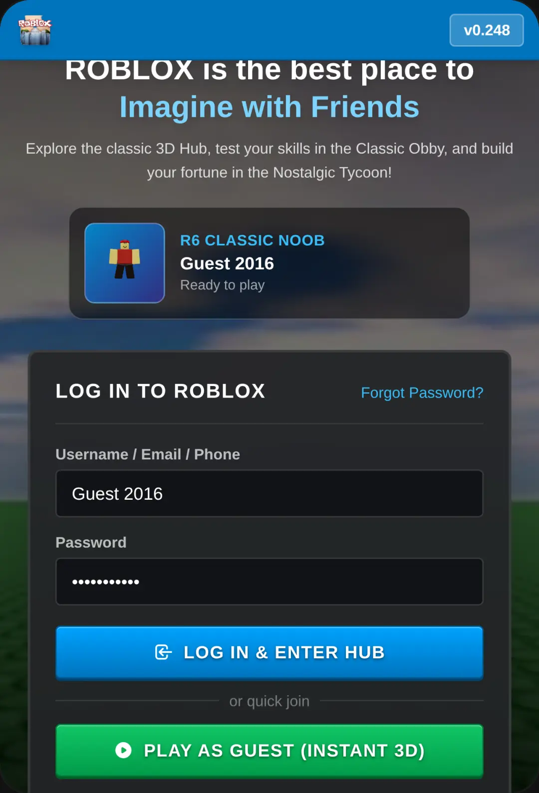 2016 Roblox Hub & Mini-Games cover