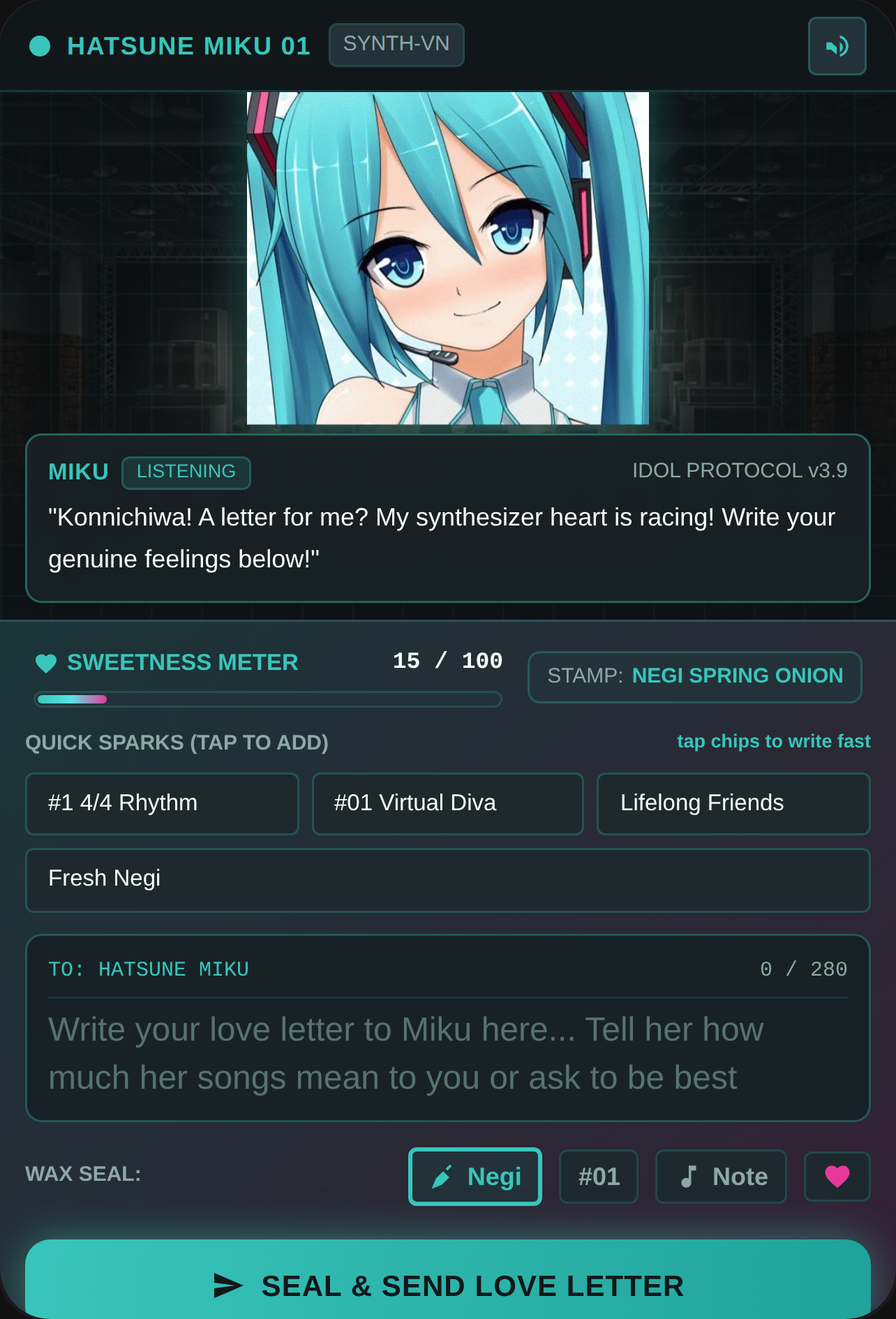 Love Letter to Hatsune Miku cover