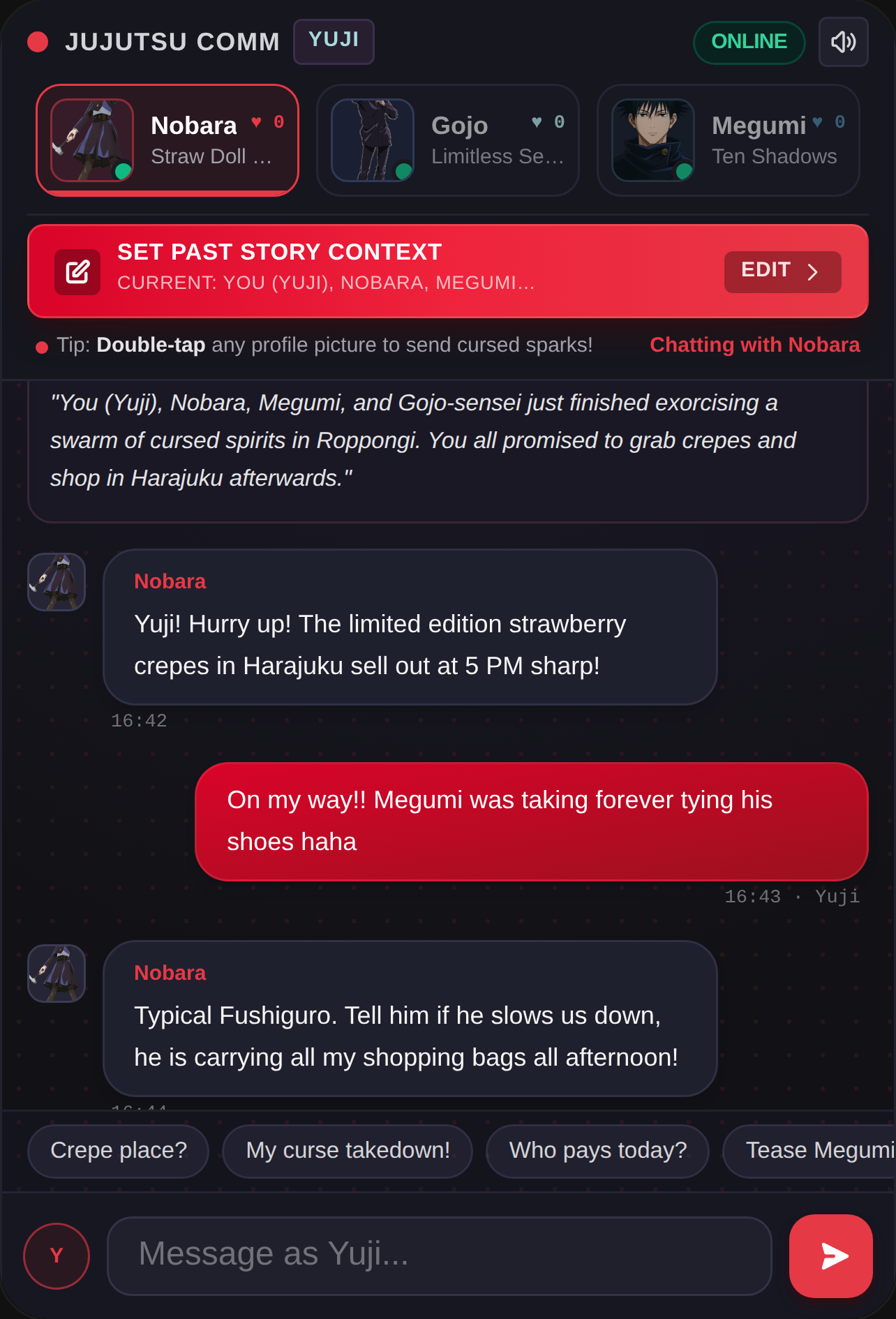 Jujutsu Messenger — Yuji's Chat cover
