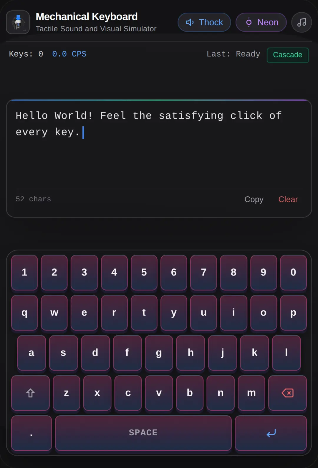 Satisfying keyboard cover