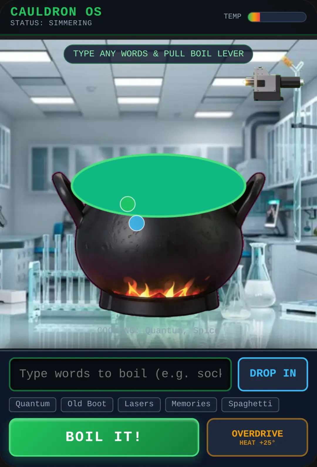 Mad Science Cauldron · Boil What You Type cover