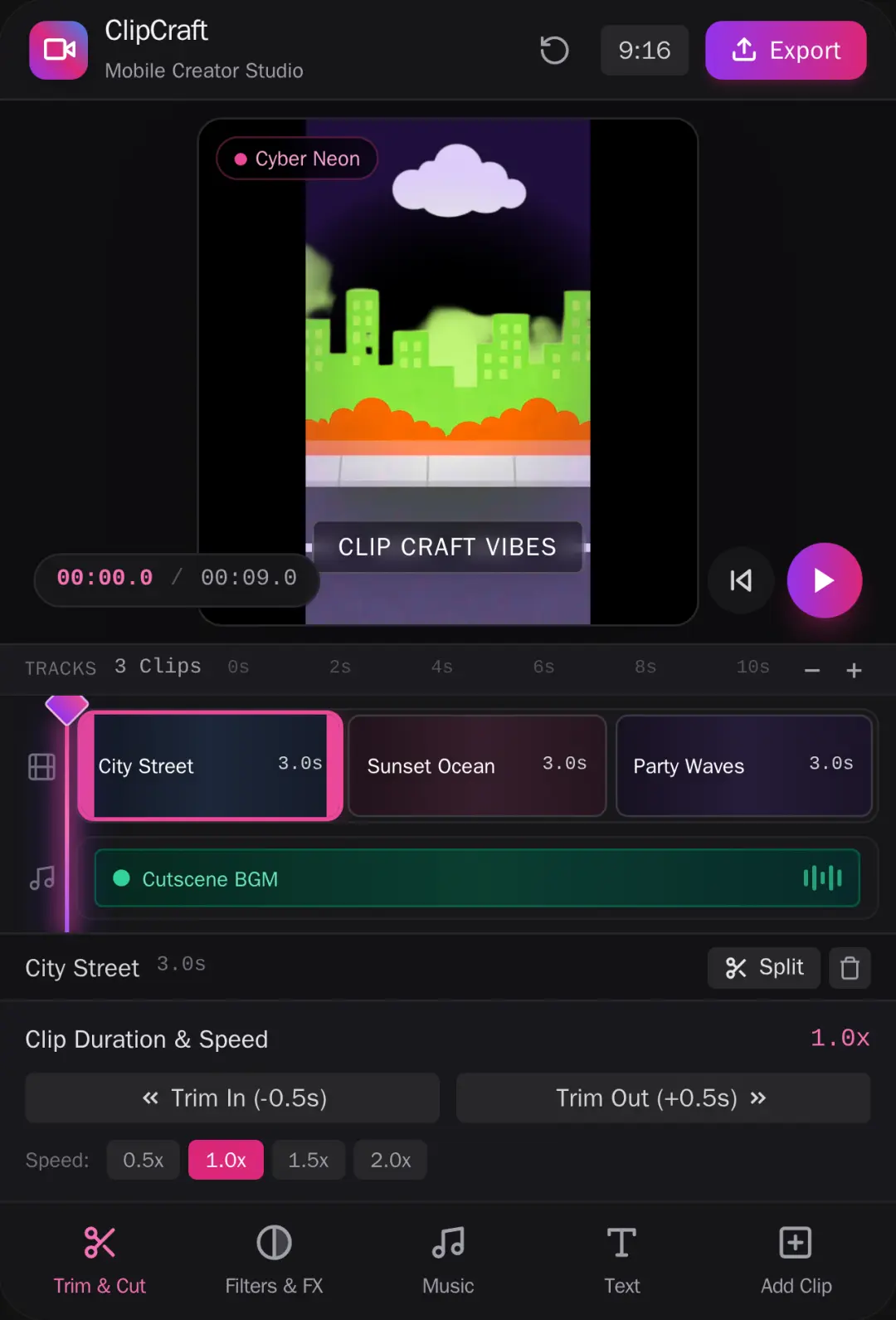 ClipCraft - Mobile Video Editor cover