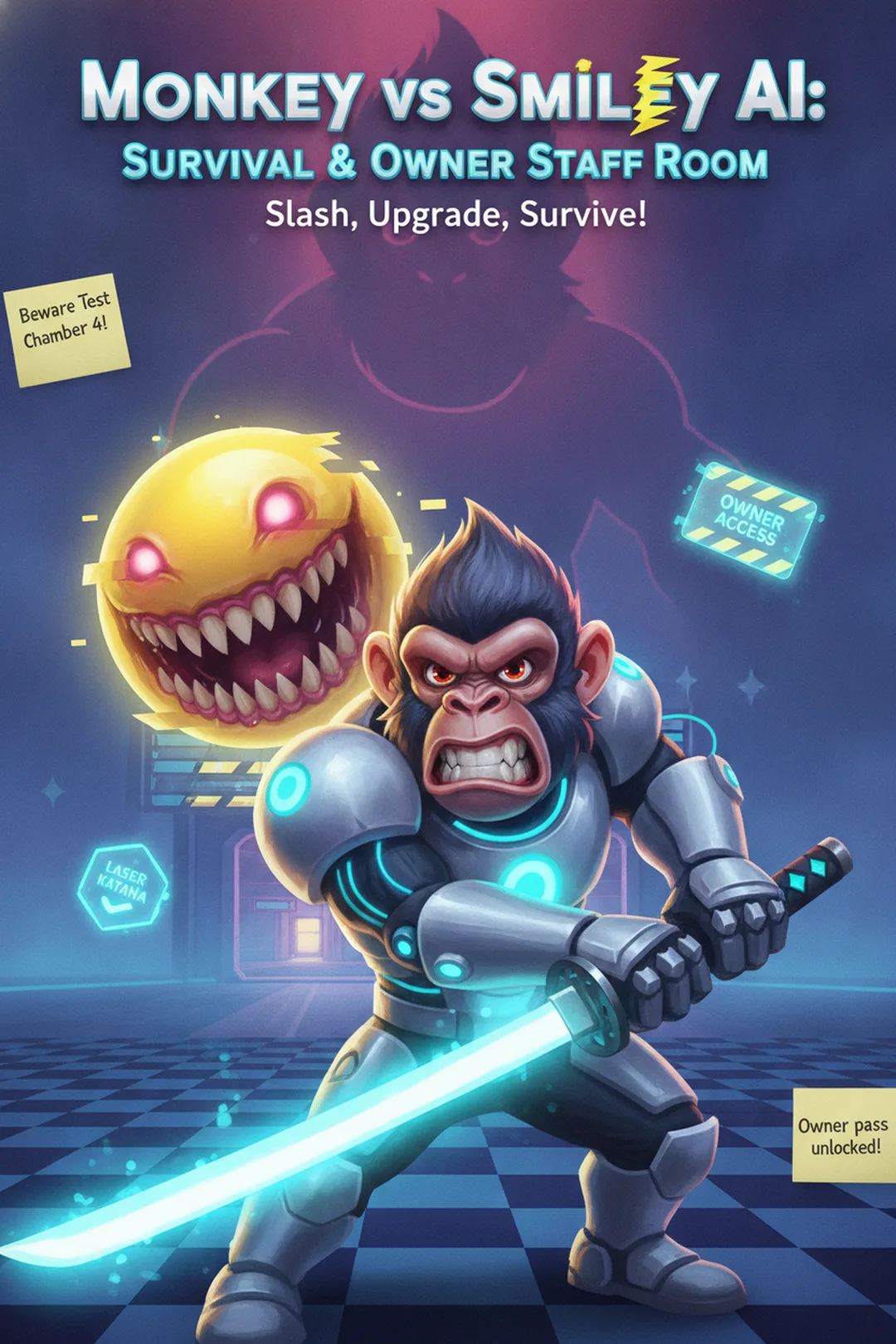 Monkey vs Smiley AI: Survival & Owner Staff Room cover