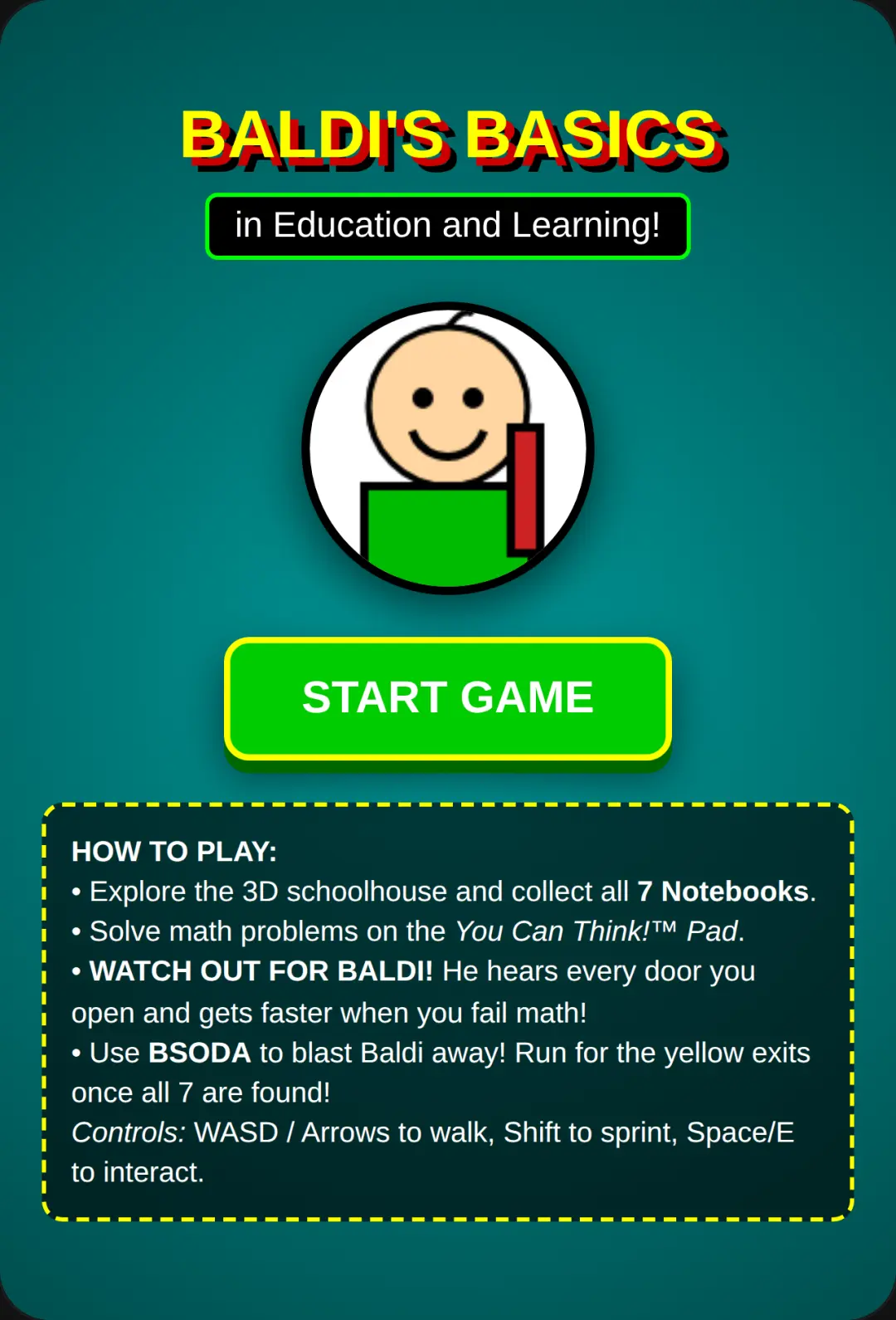 Baldi's Basics in Education and Learning cover