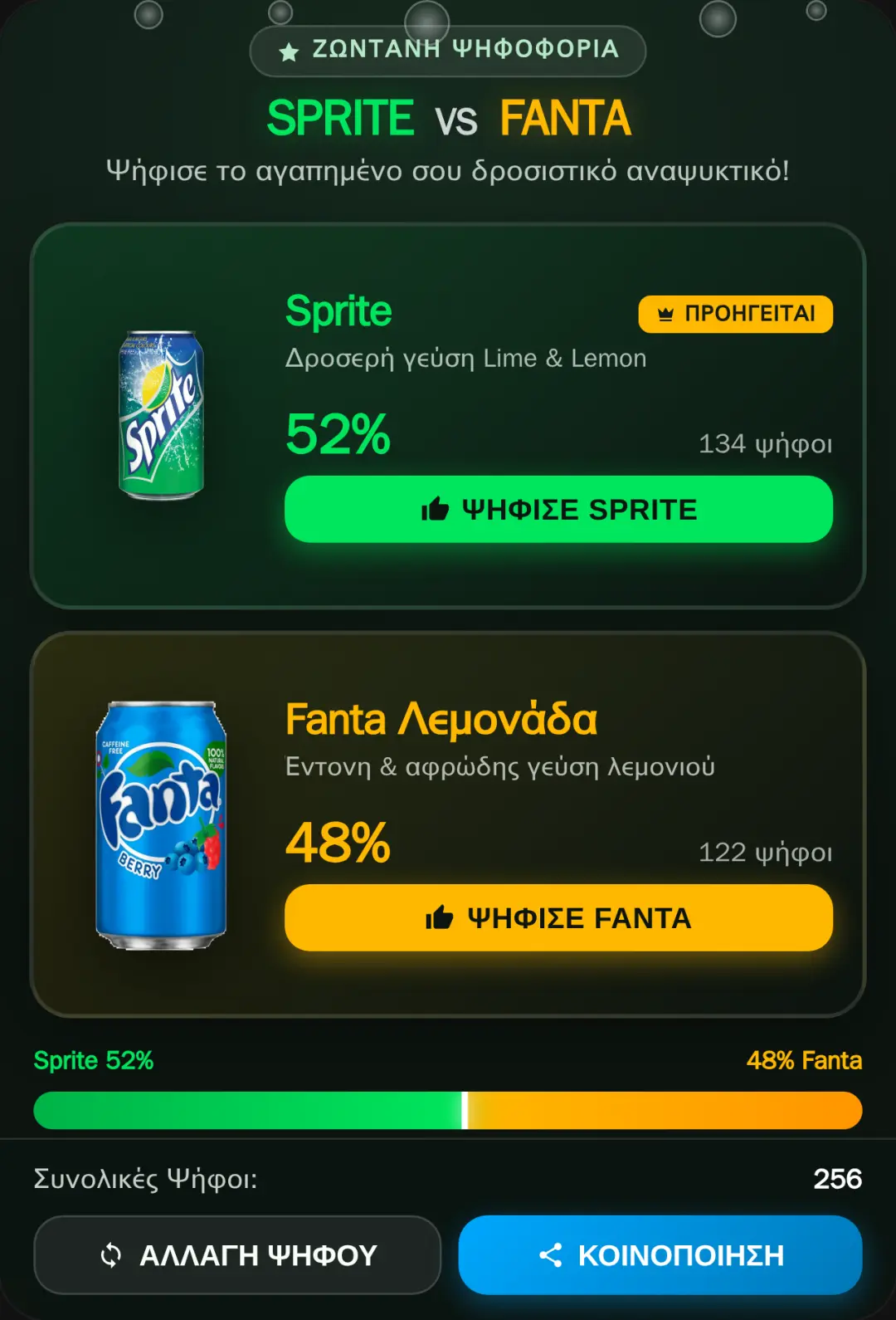 Sprite vs Fanta Lemon - Live Poll cover