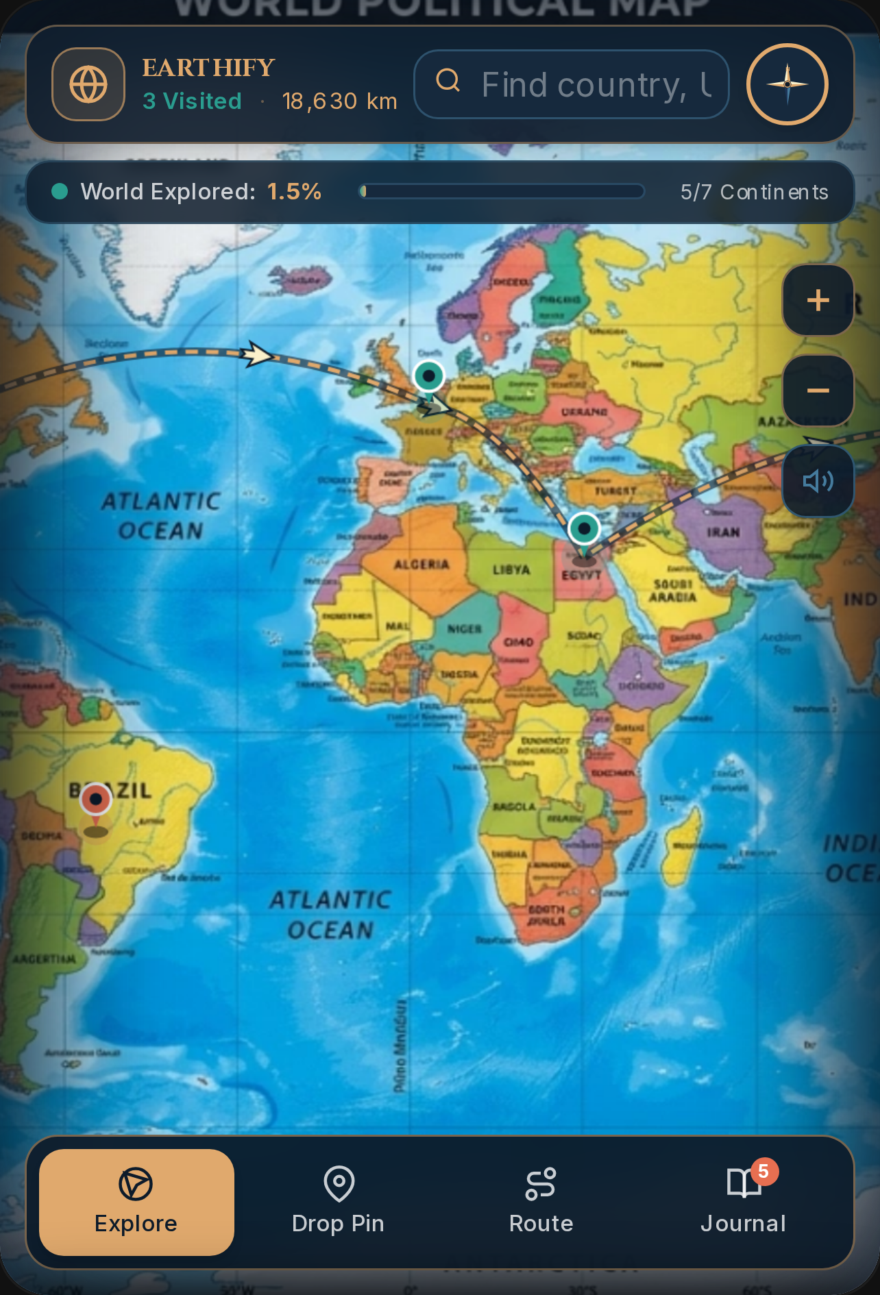 Earthify - Interactive World Atlas and Voyage Journal8373737737383737377373733⅞773737 cover