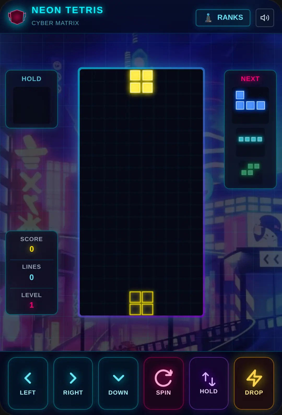 Neon Glow Tetris cover