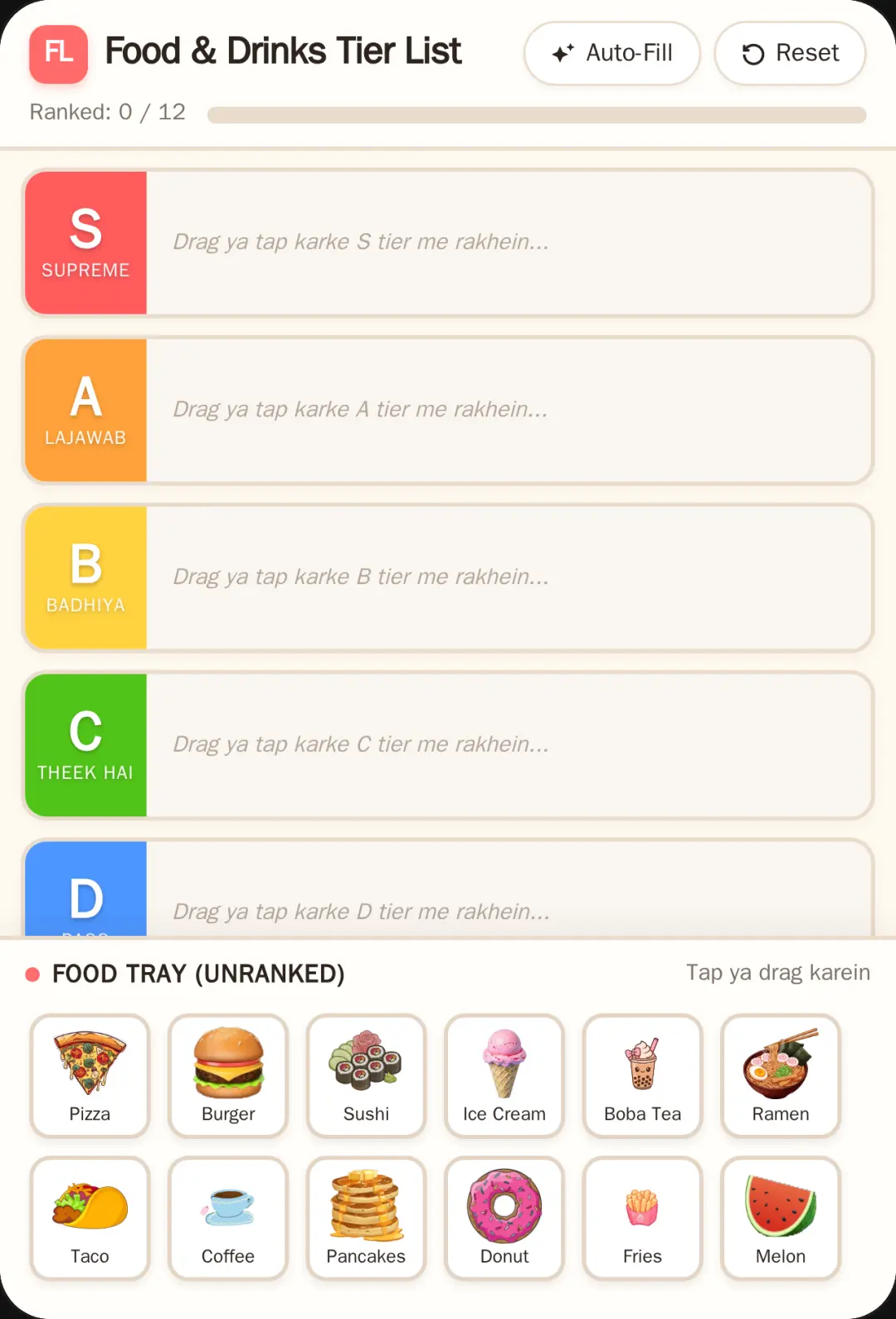 Food ranking cover