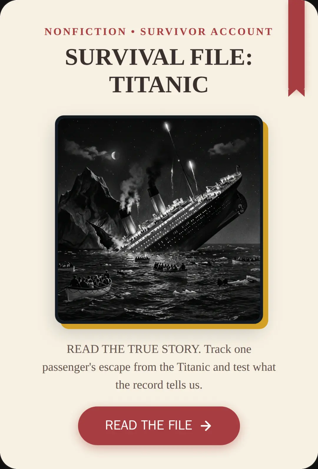 Survival File: Titanic - Graphic Novel Reading Test cover