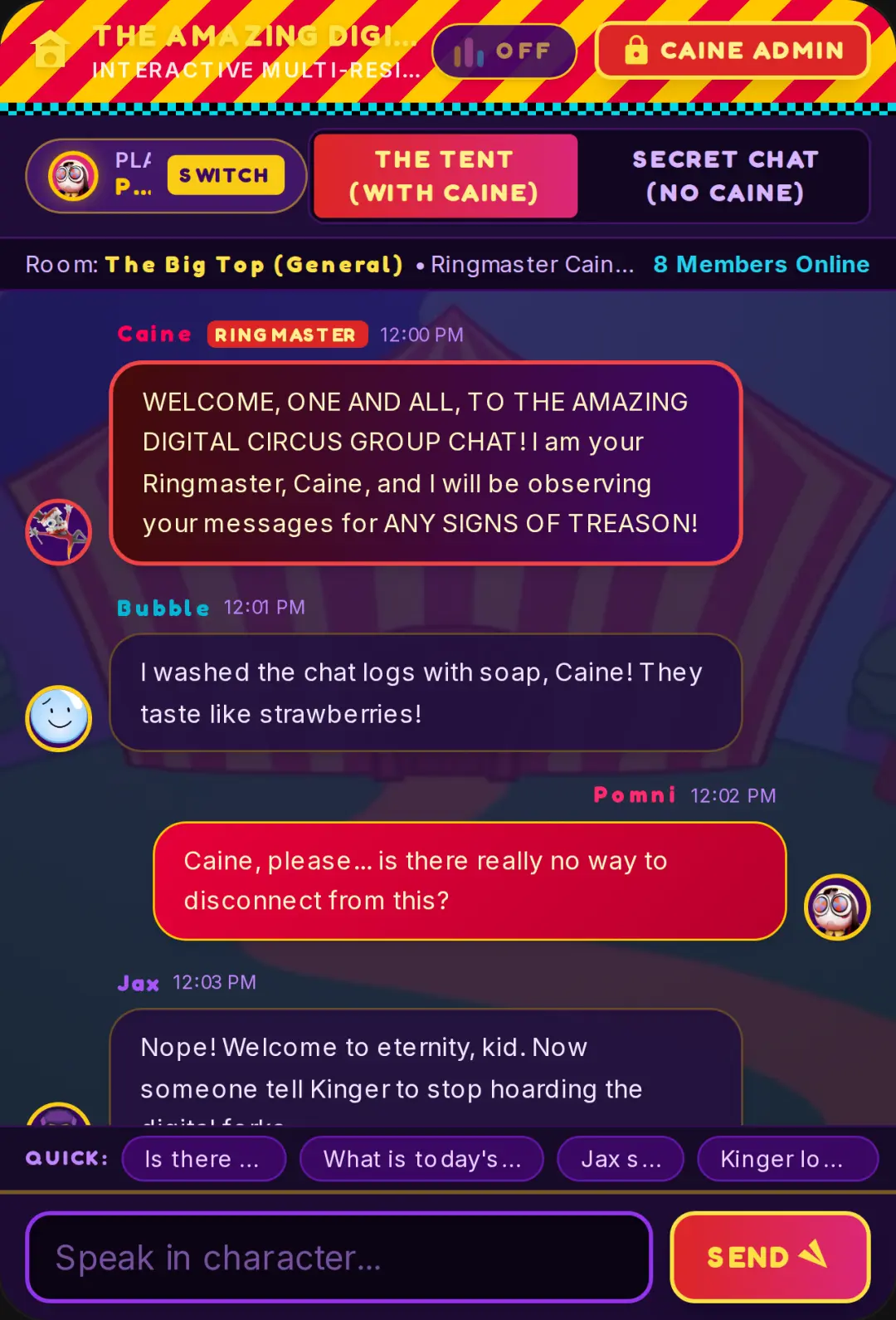 The Amazing Digital Circus - Circus Chat cover