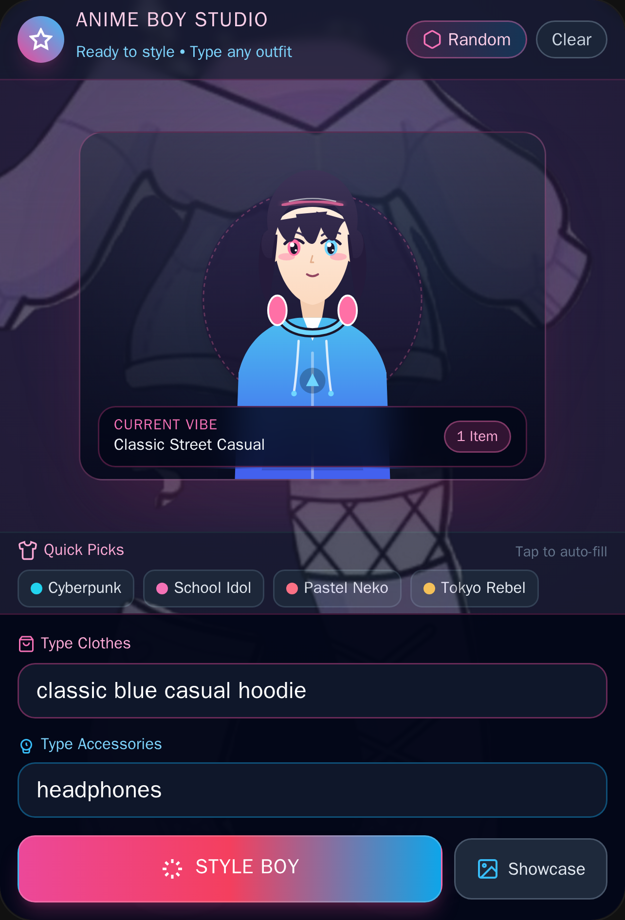Anime Boy Dress-Up Studio cover