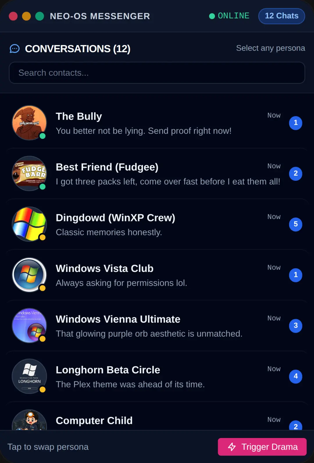 OS Messenger - 12 Personas cover