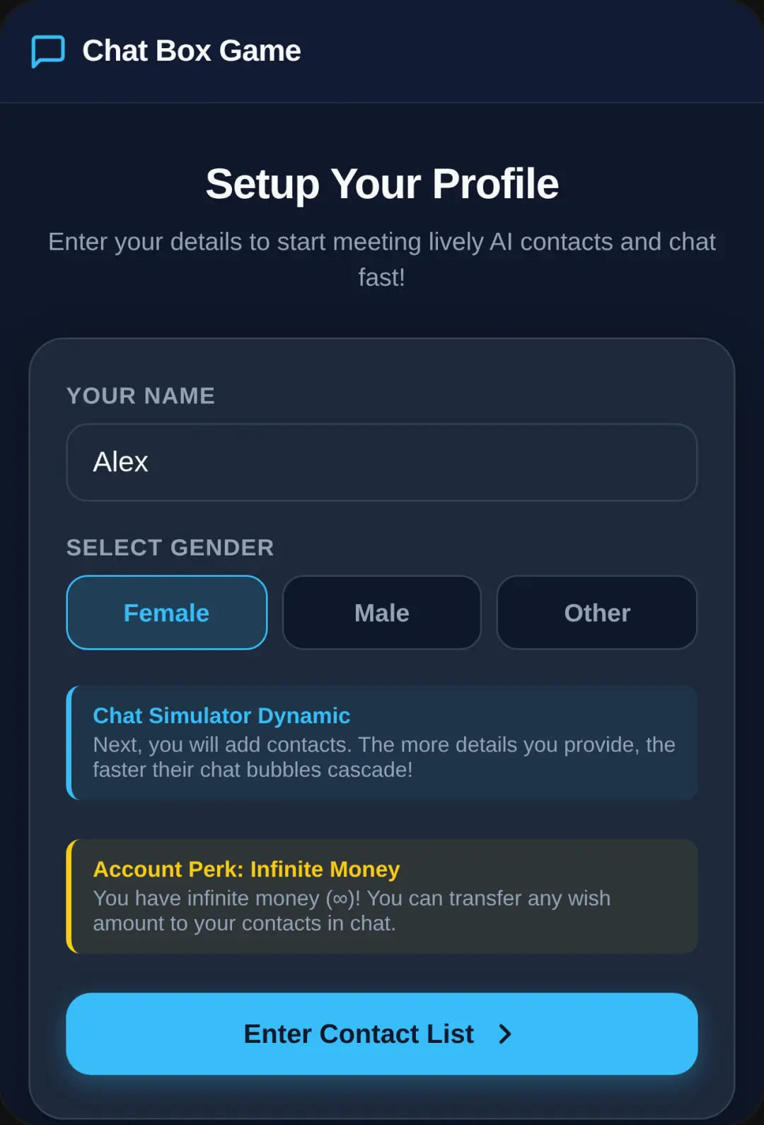 Chat Box Game cover