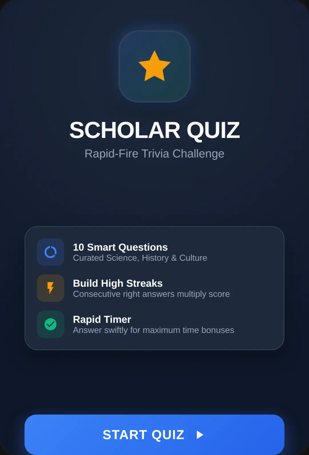 Scholar Quiz - Rapid Trivia Challenge cover