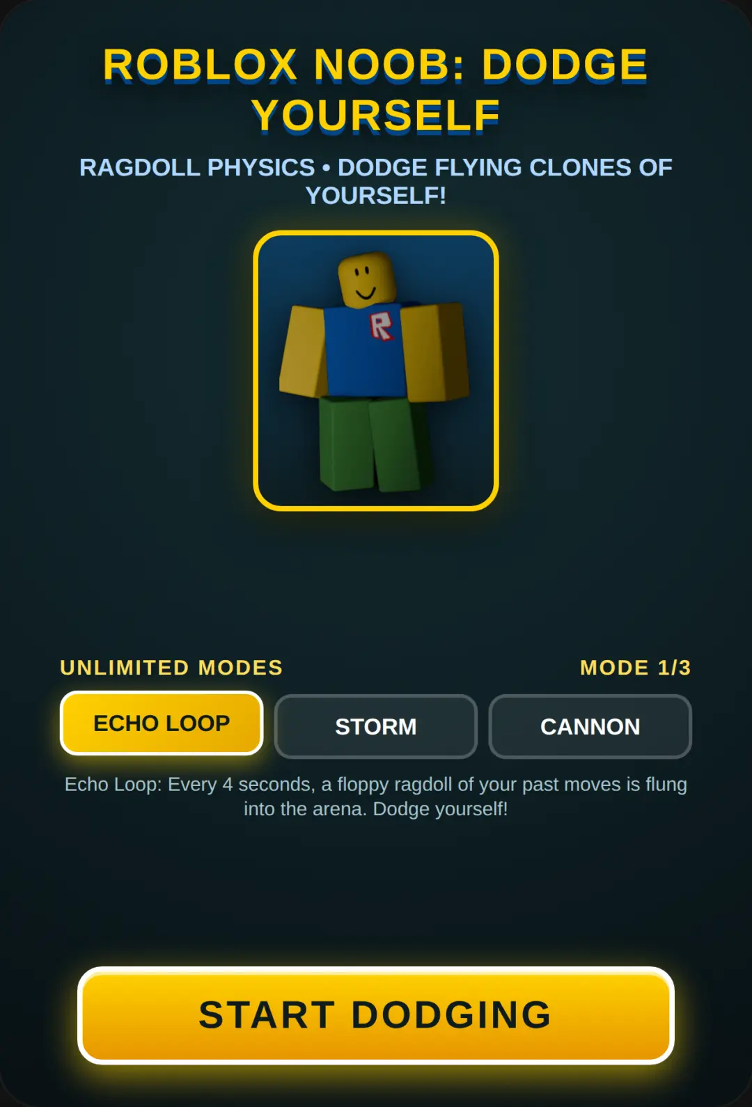 Roblox Noob: Ragdoll Dodge Yourself cover