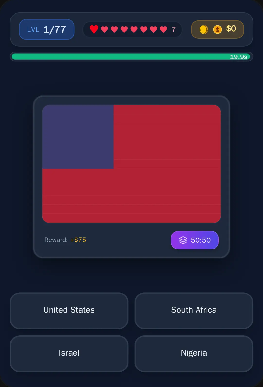 Guess The Country - 77 Flag Quiz cover