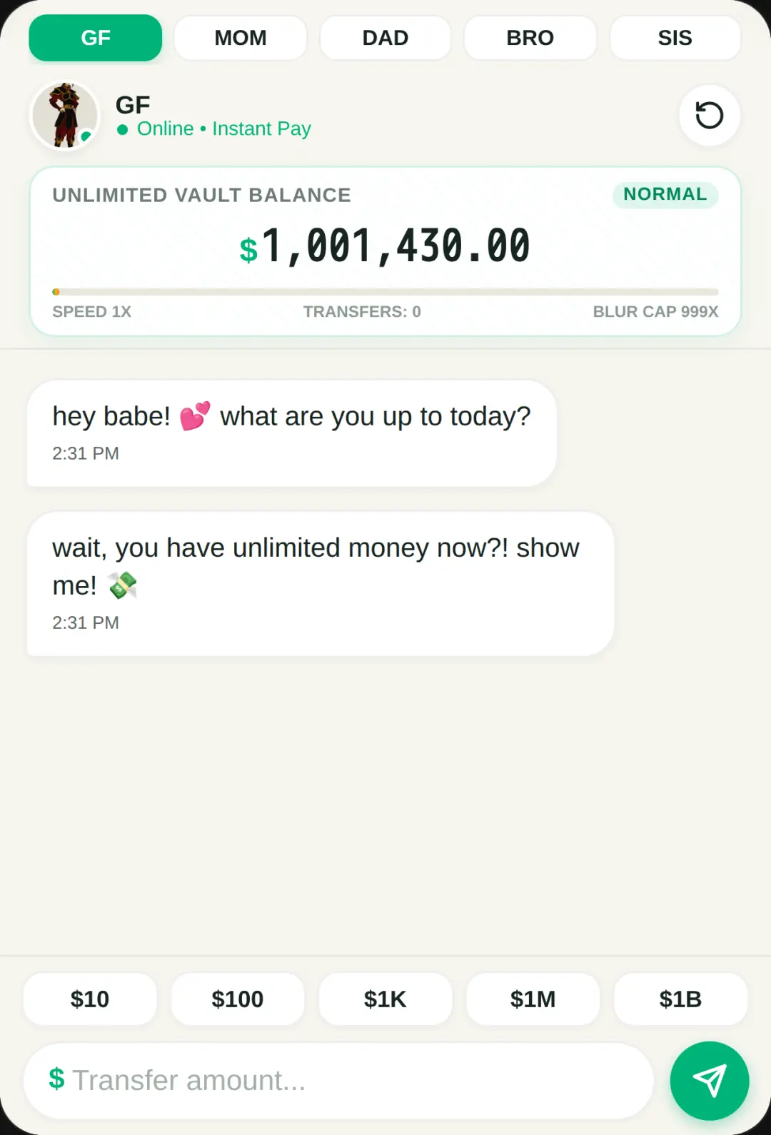 VaultPay Chat Simulator