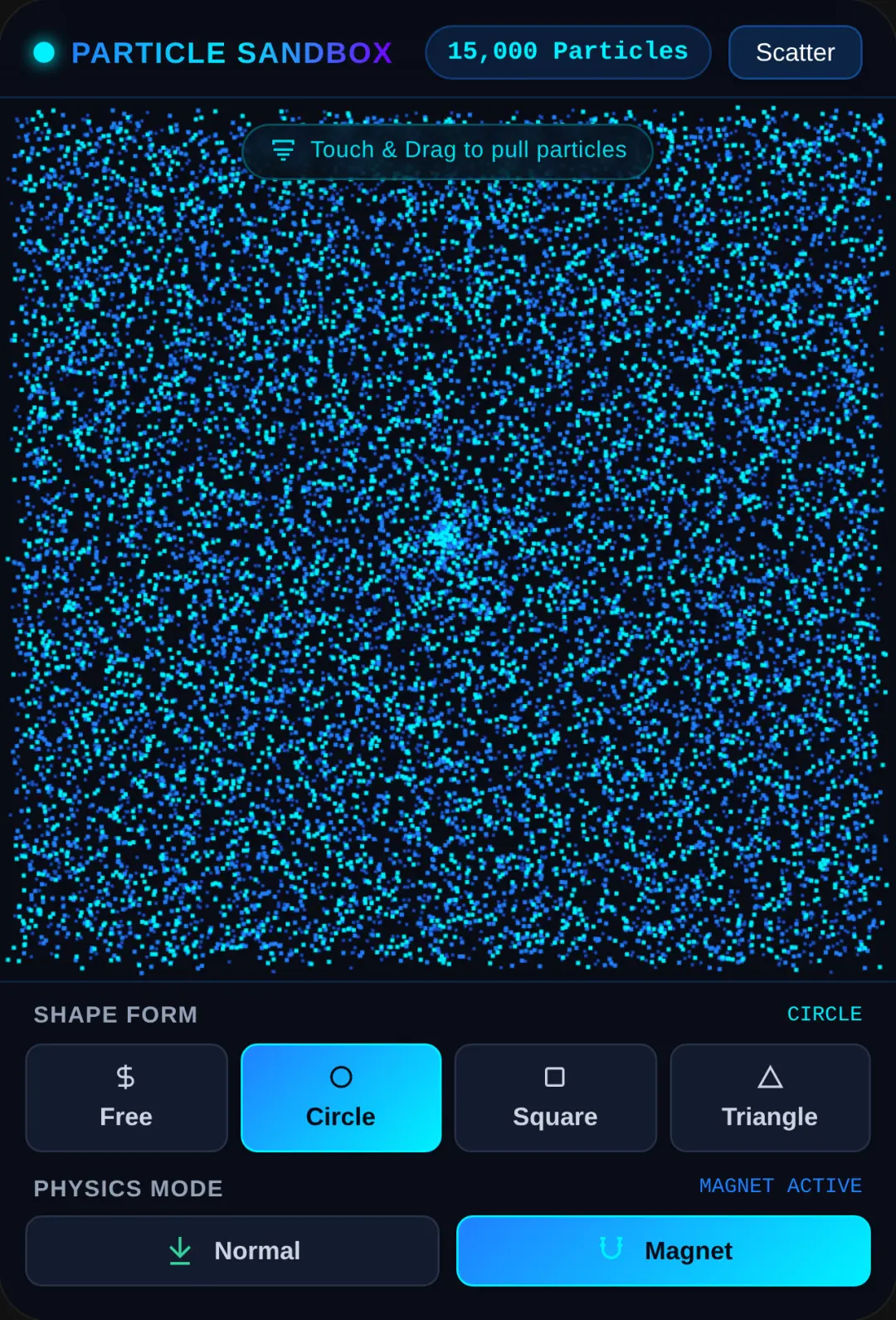 15,000 Blue Particles Physics Sandbox cover