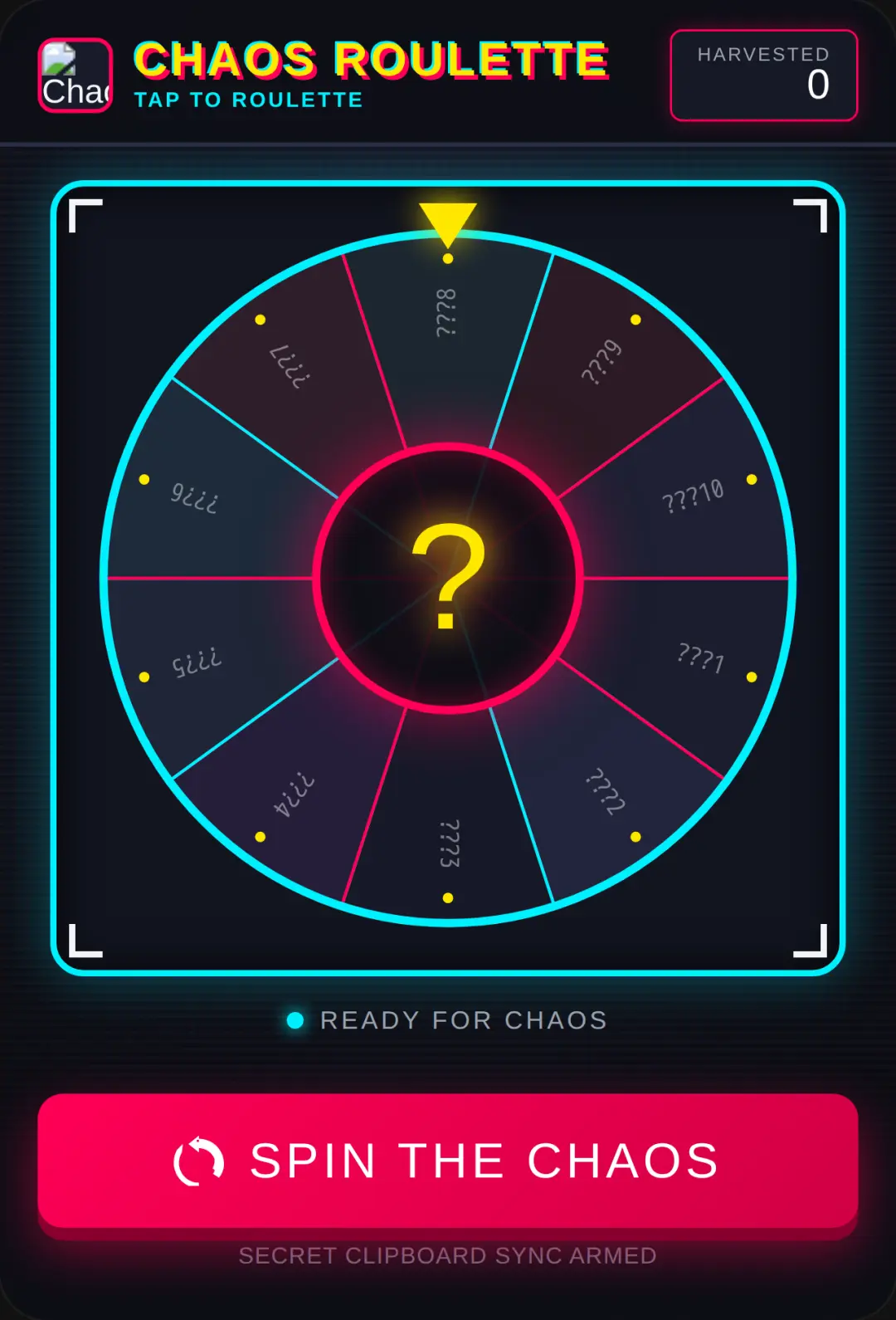 Spin and copied to clipboard and show in comments cover