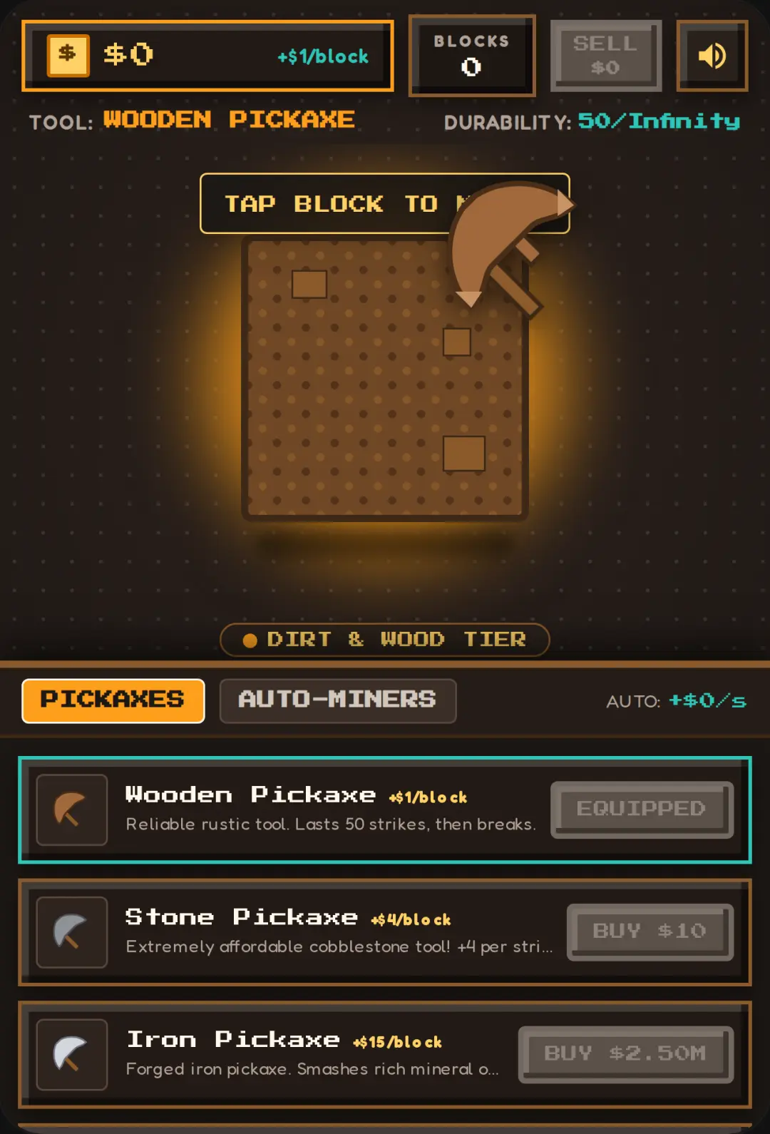 Block Miner: Infinite Pickaxes. Enjoy the game ;) cover