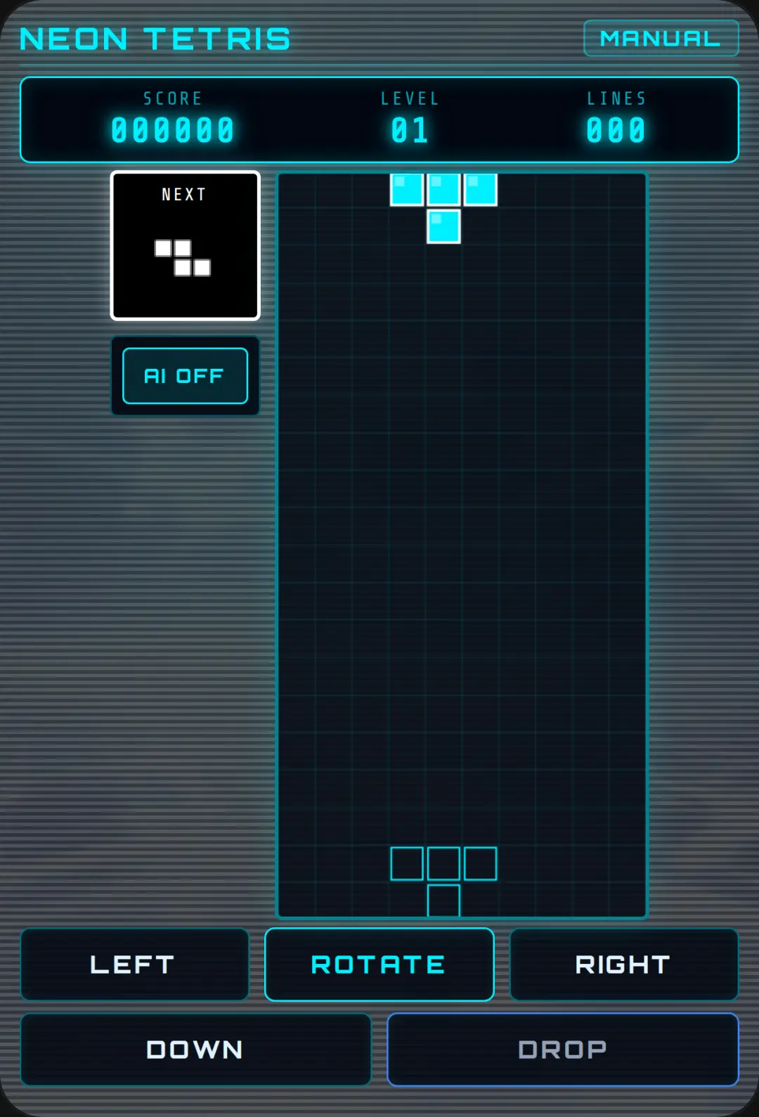 Futuristic Neon Tetris cover