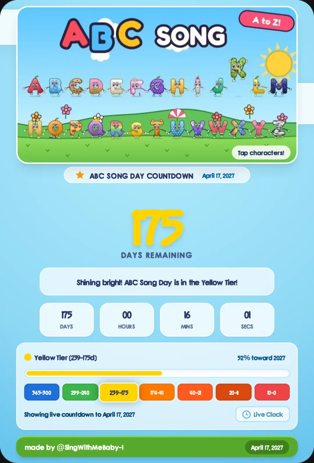 ABC Song Day Countdown cover