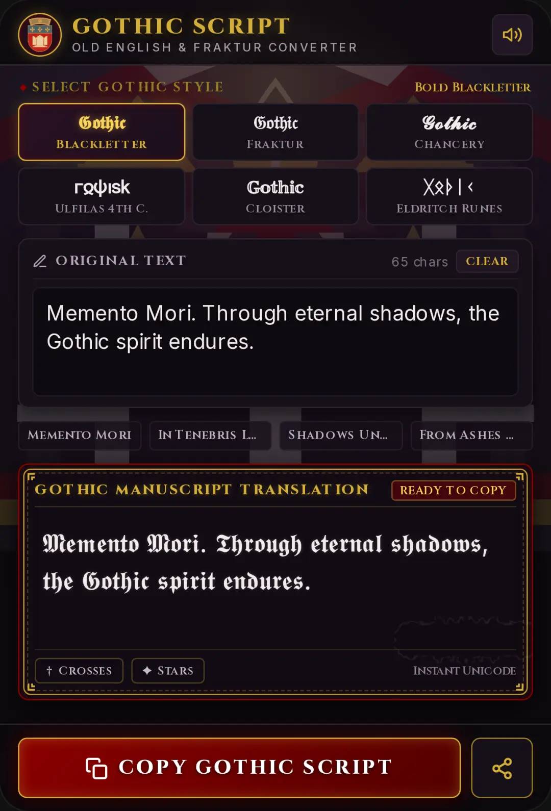 Gothic Text Converter cover
