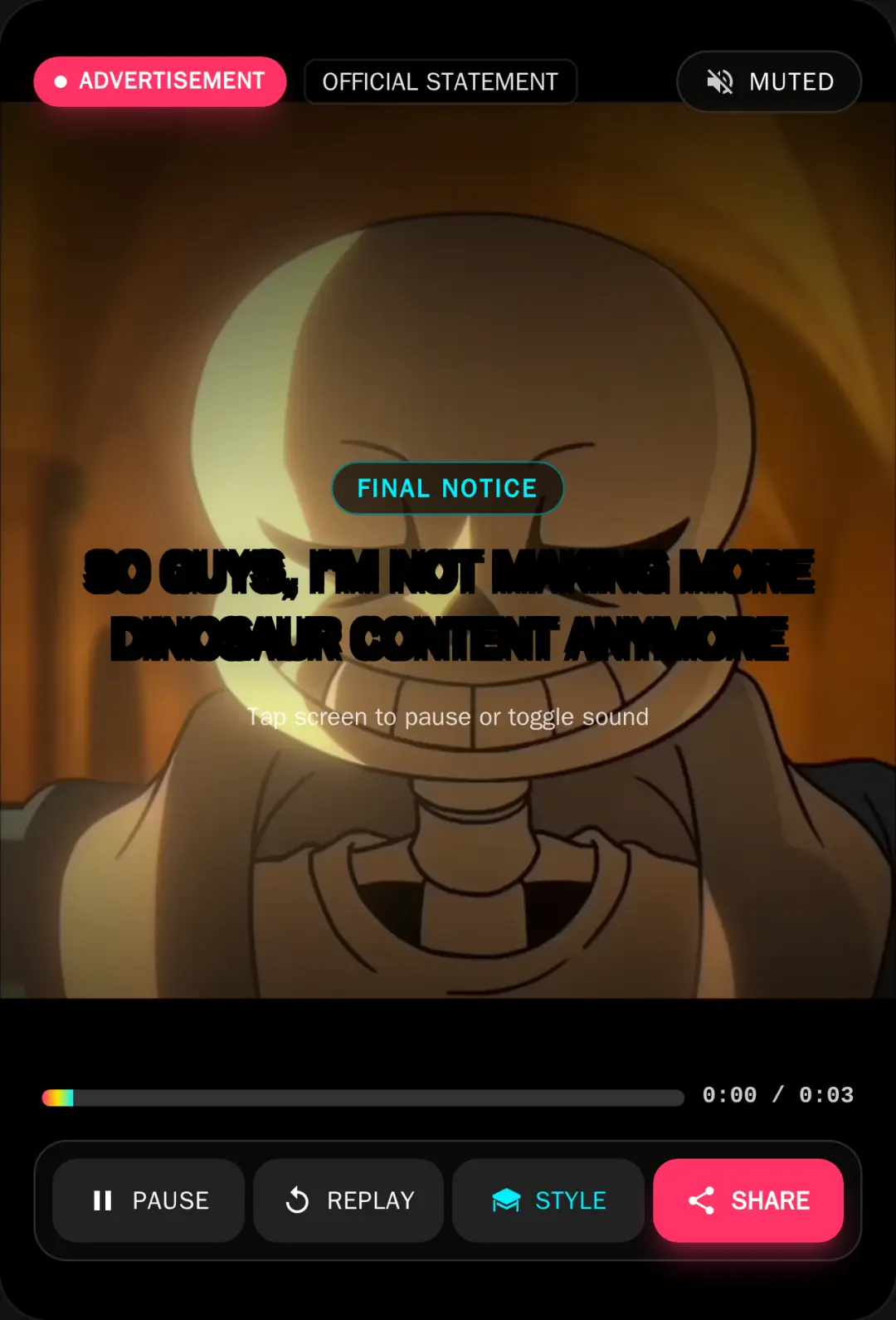Announcement - No More Dinosaur Content cover