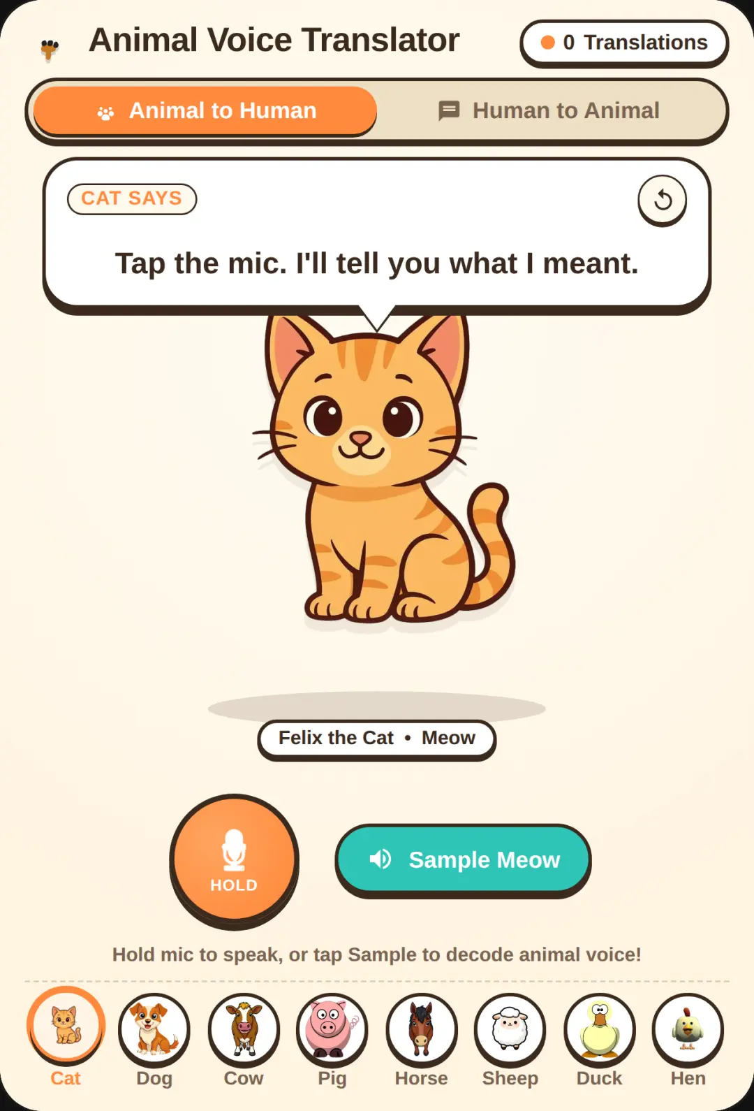 Pet translator cover