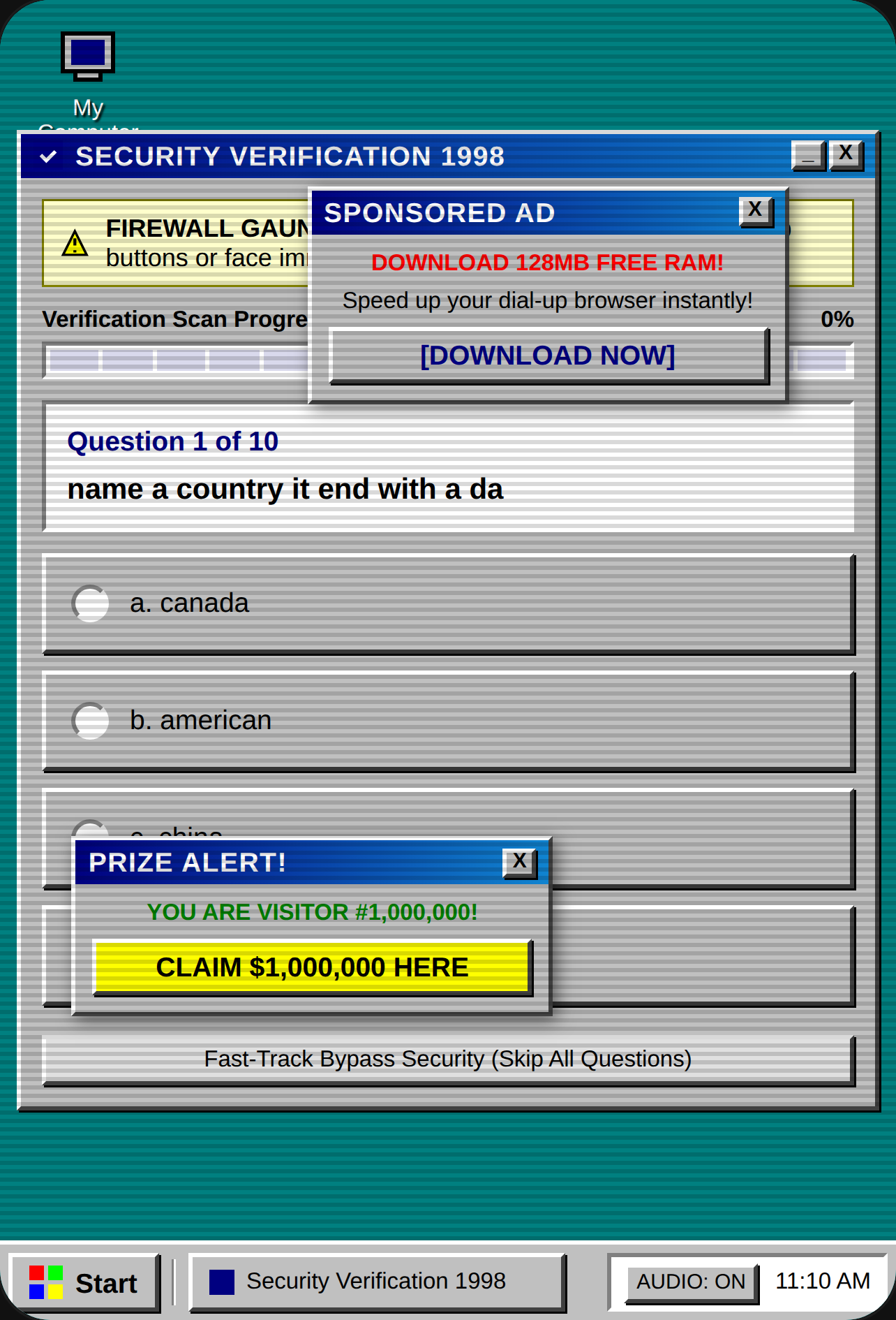 Security Verification 1998 - Avoid the Rickroll cover