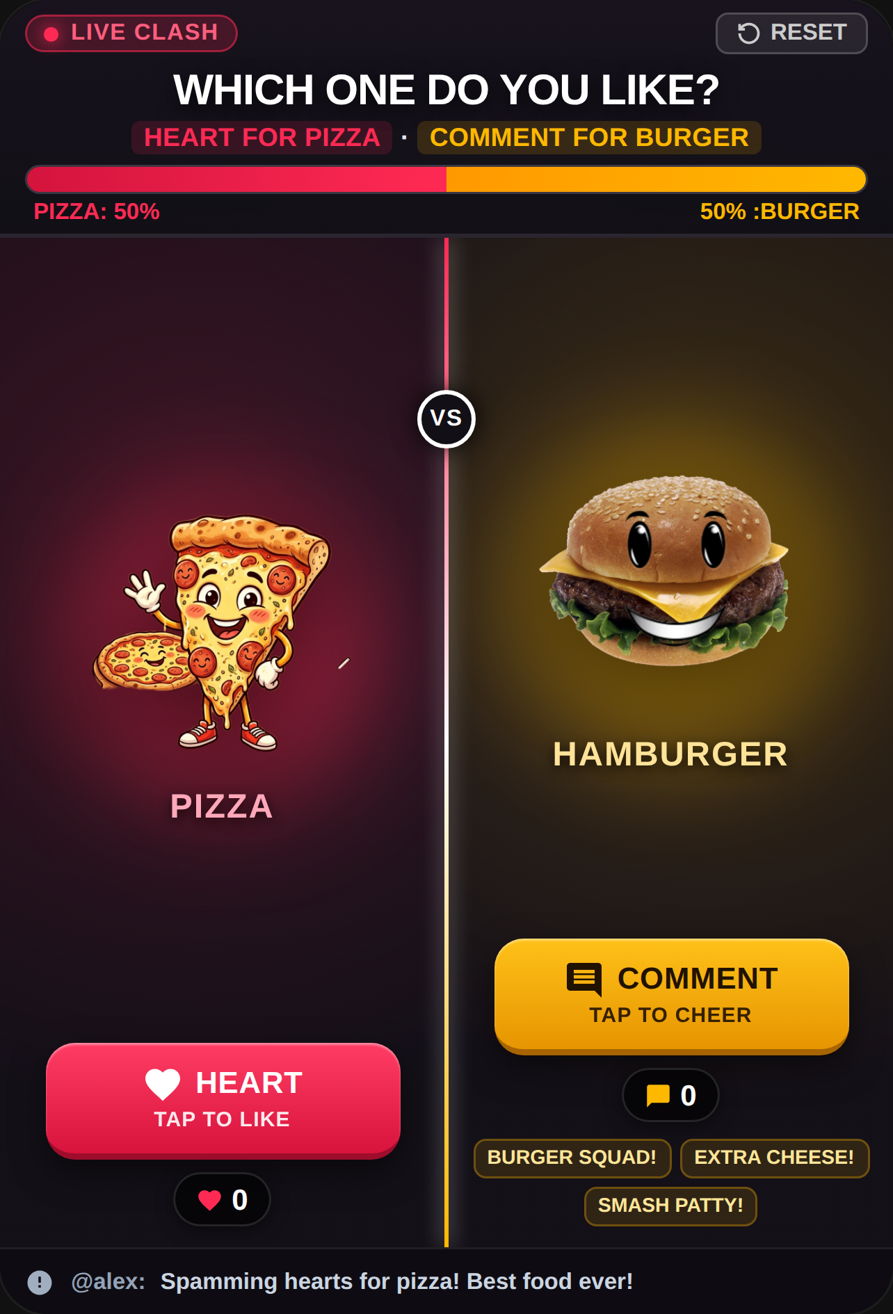 Pizza vs Hamburger - Live Clash cover