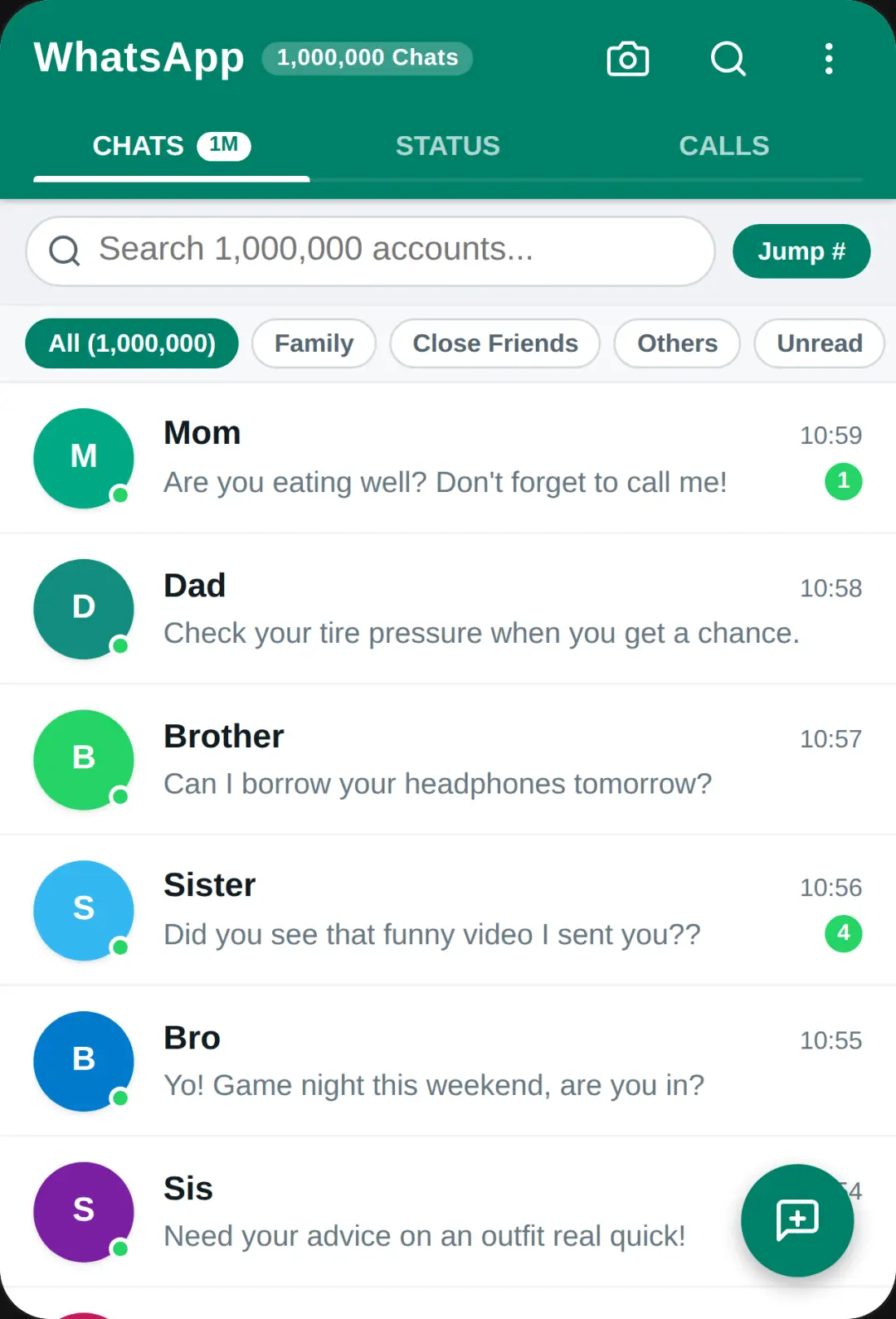 WhatsApp chat to everyone 1,000,000 people chats cover