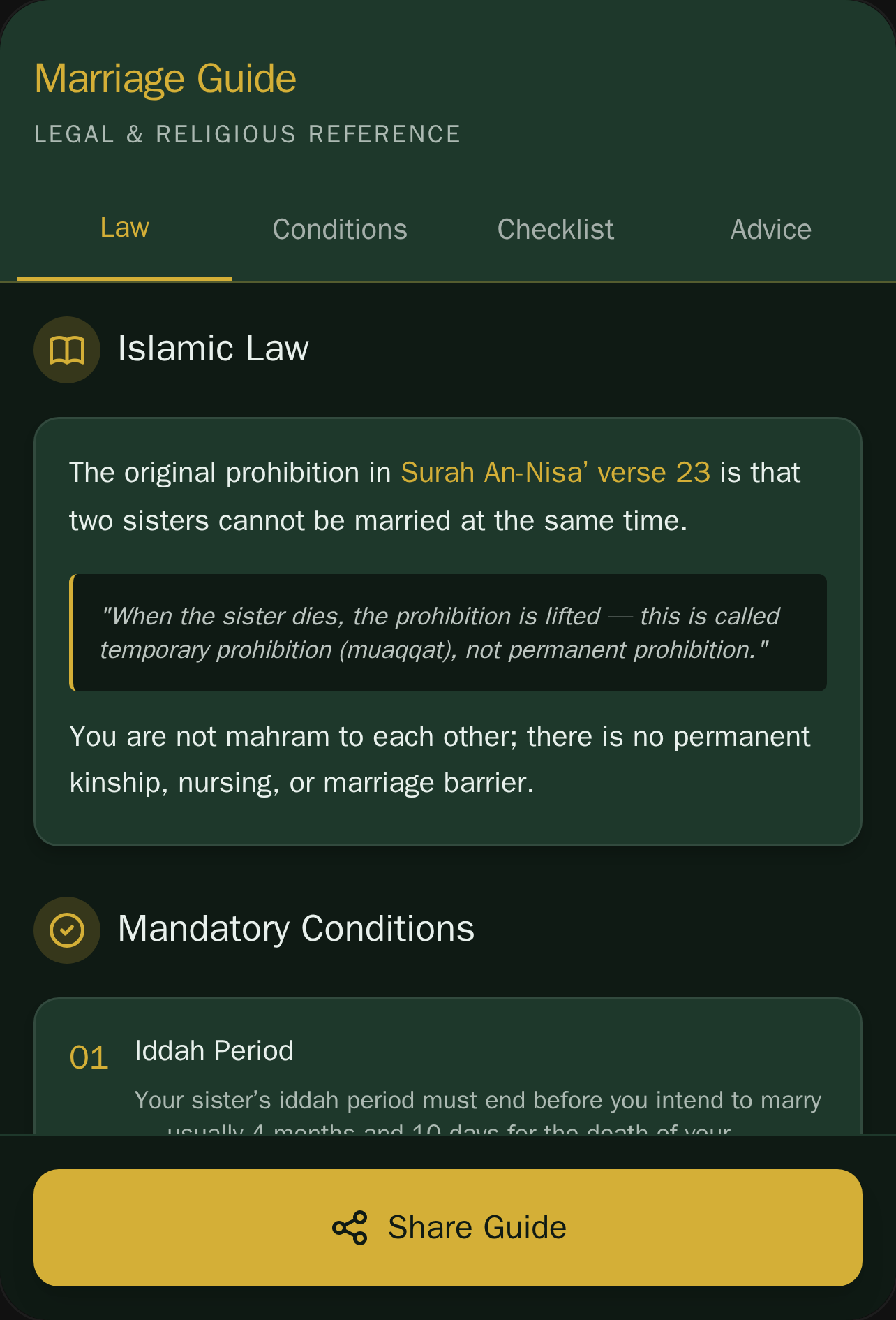 Islamic Marriage Guide: Deceased Wife's Sister cover