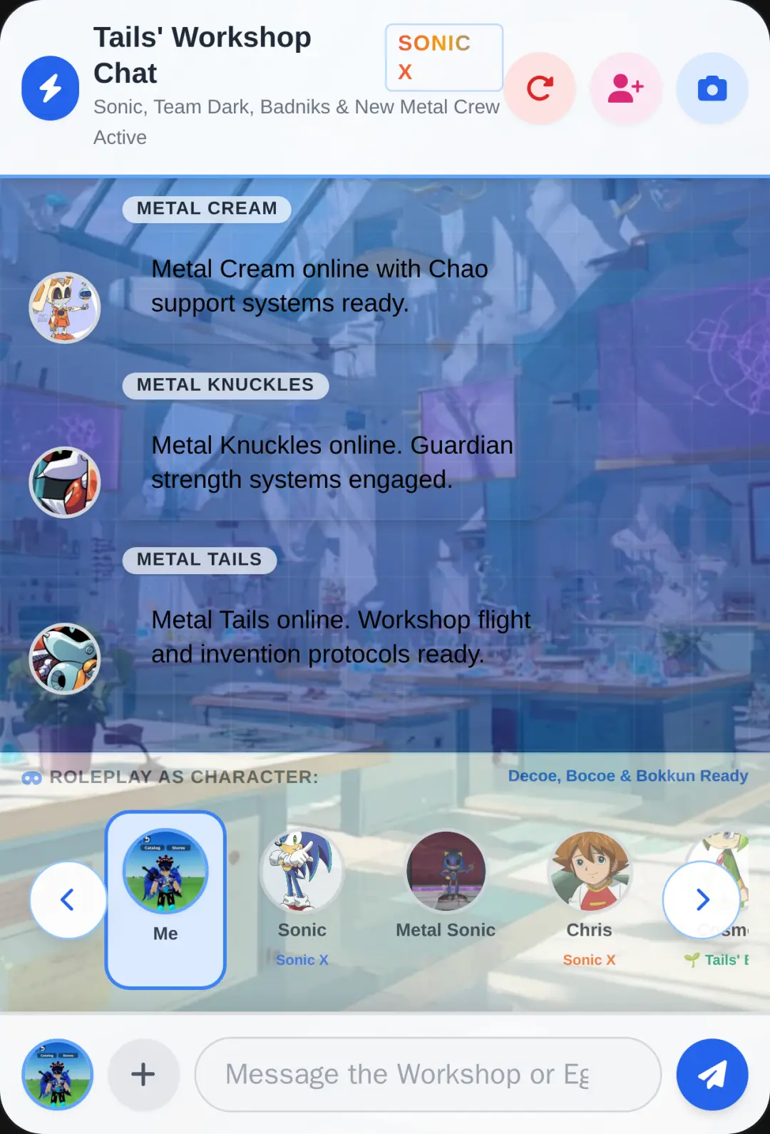 Sonic X - Tails' Workshop Chat cover