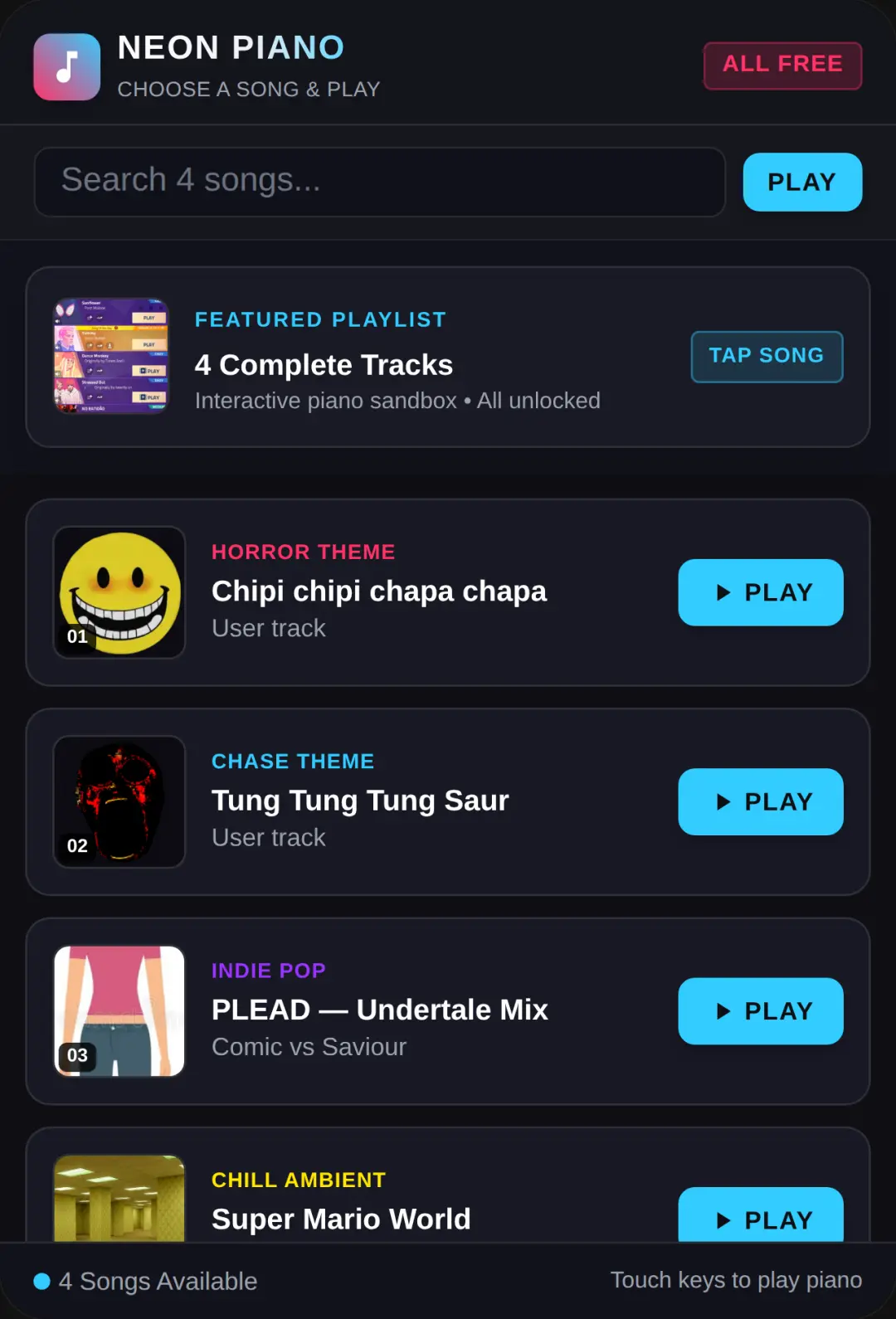 Neon Piano - Music Menu & Interactive Piano cover