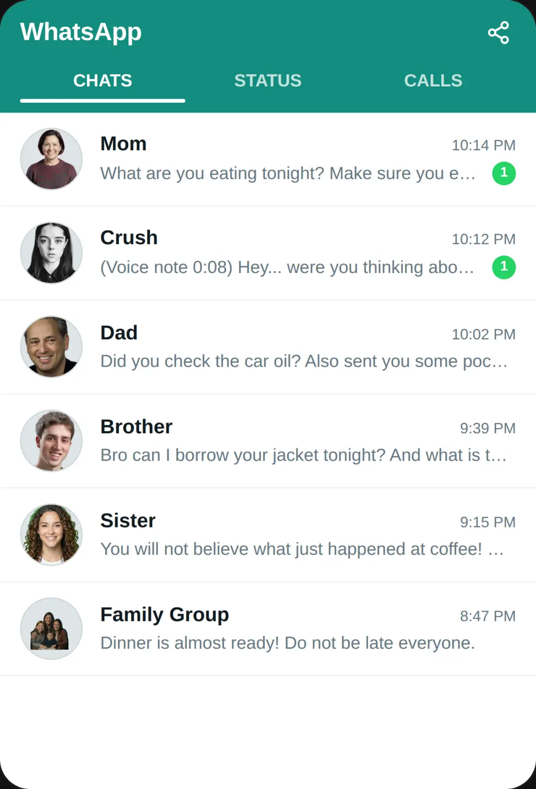 WhatsApp Family & Crush Chat cover