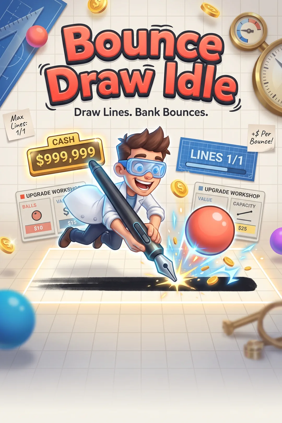 Bounce Draw Idle #bounce #ball #line #fun