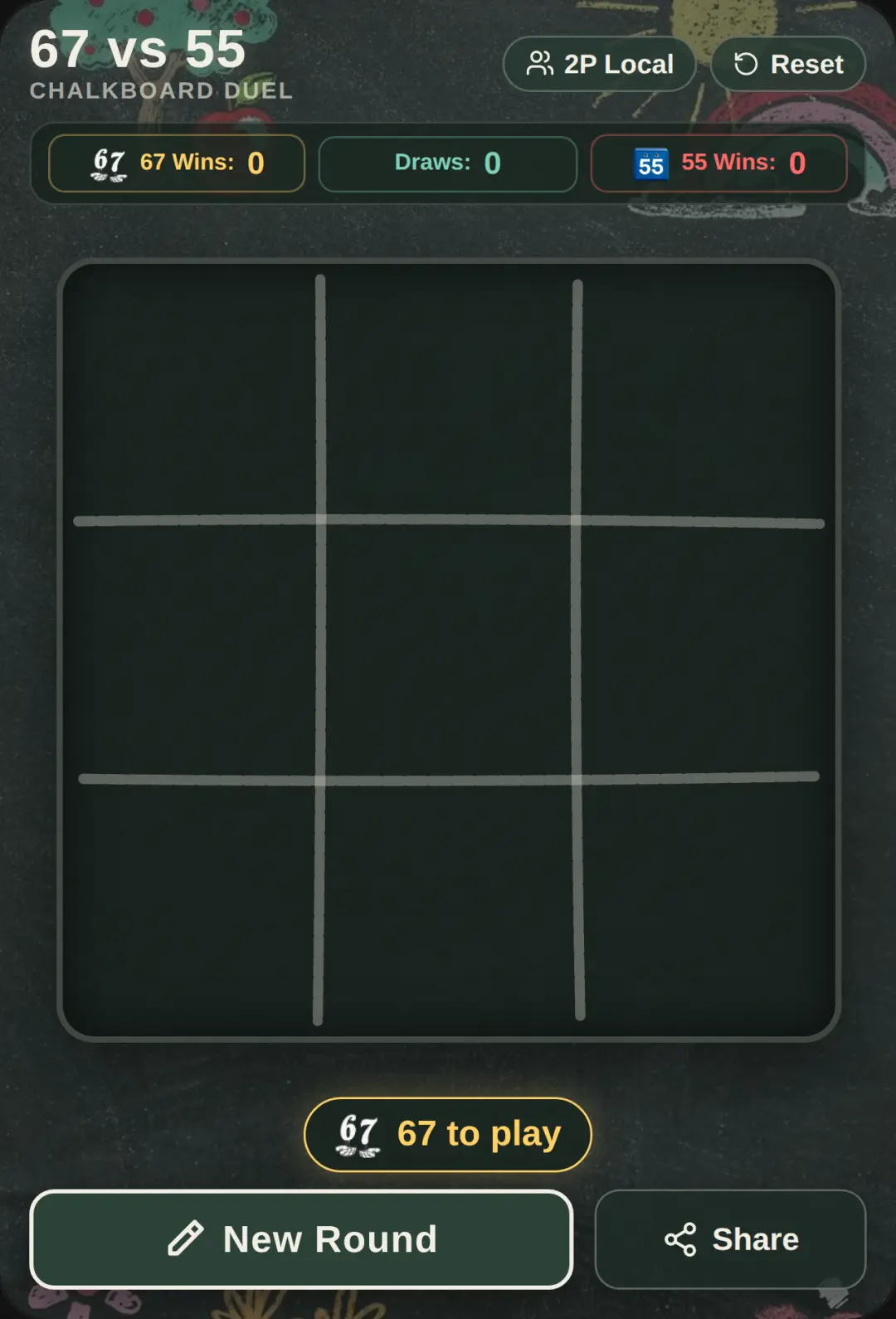 67 vs 55 - Number Tac Toe cover