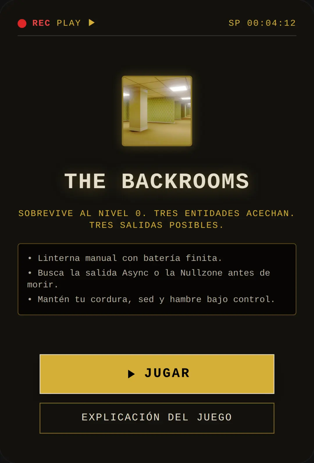 THE BACKROOMS - VHS PROTOCOL cover