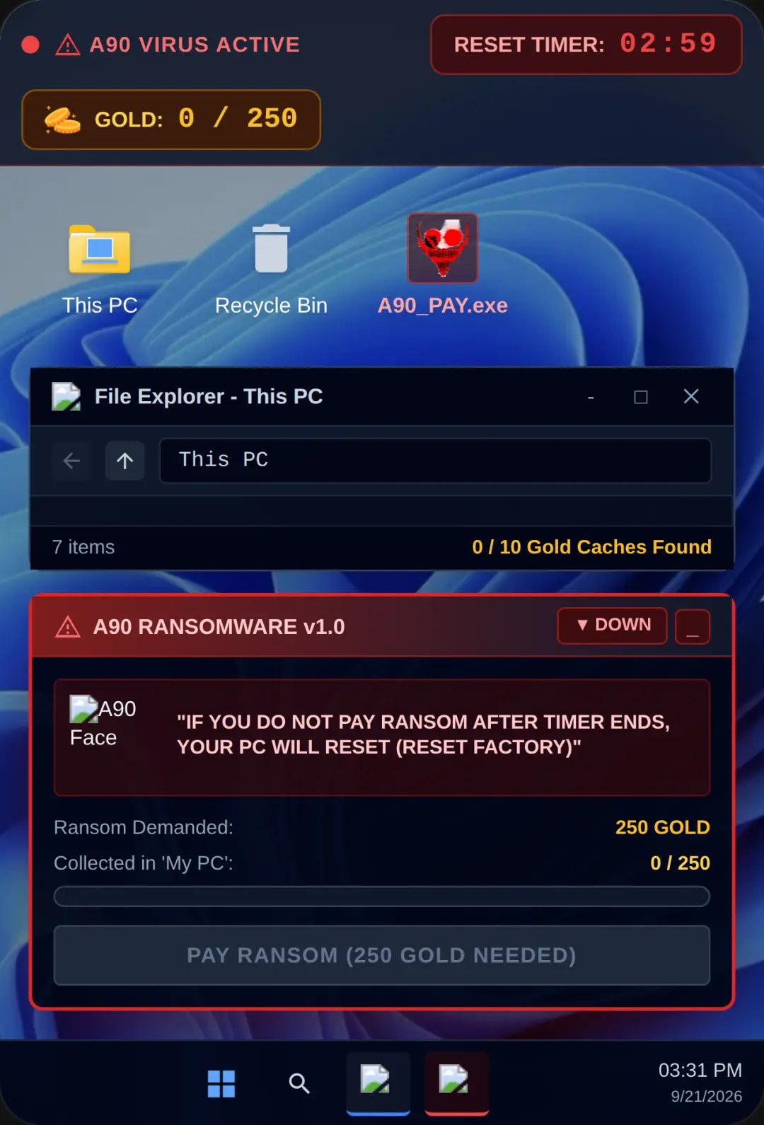 Windows 11 Virus Ransom - A90 Takeover cover