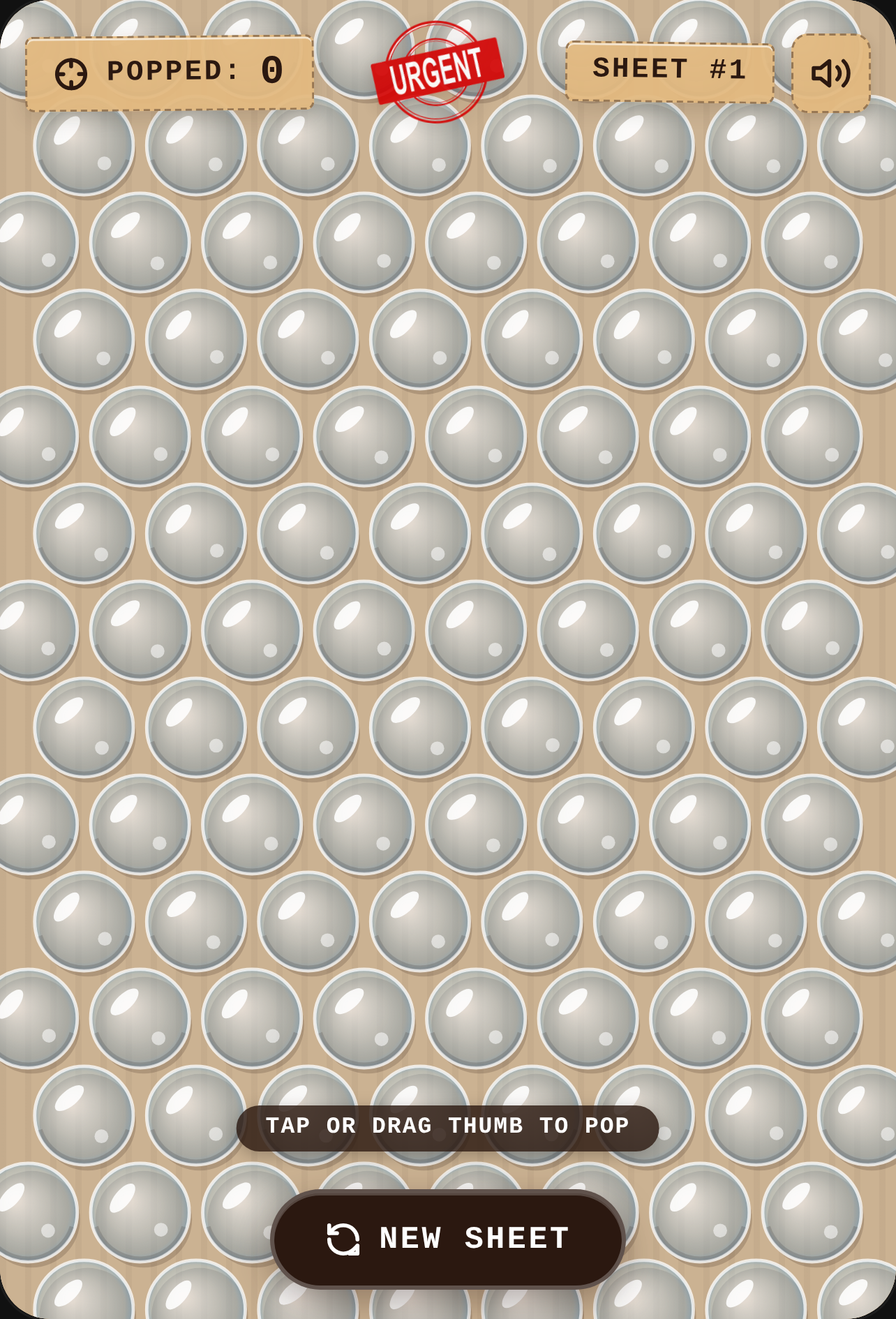 Relaxing popping bubble wrap cover