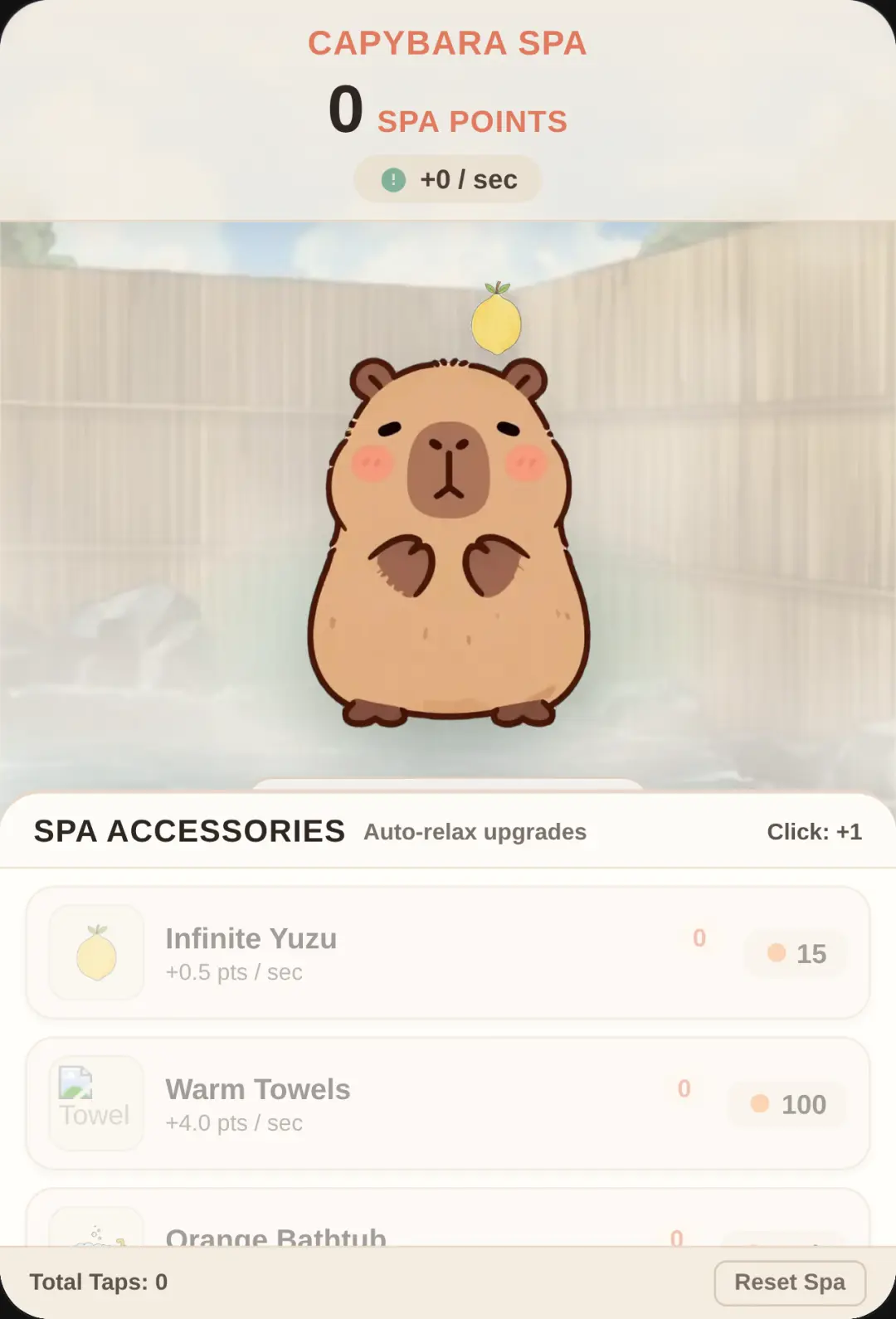 Capybara Spa Clicker cover