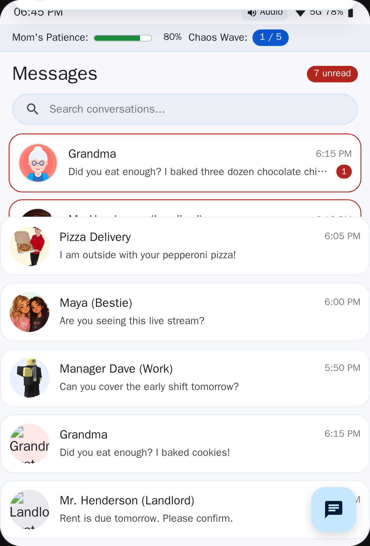 Android Messages - Family & Friends Chaos cover