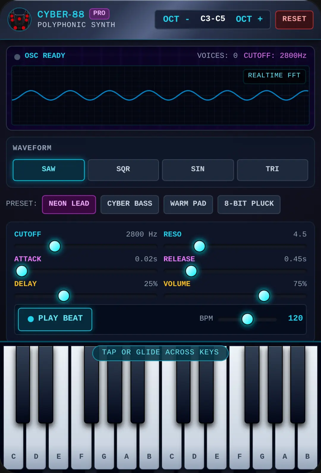 Neon Synth Piano cover