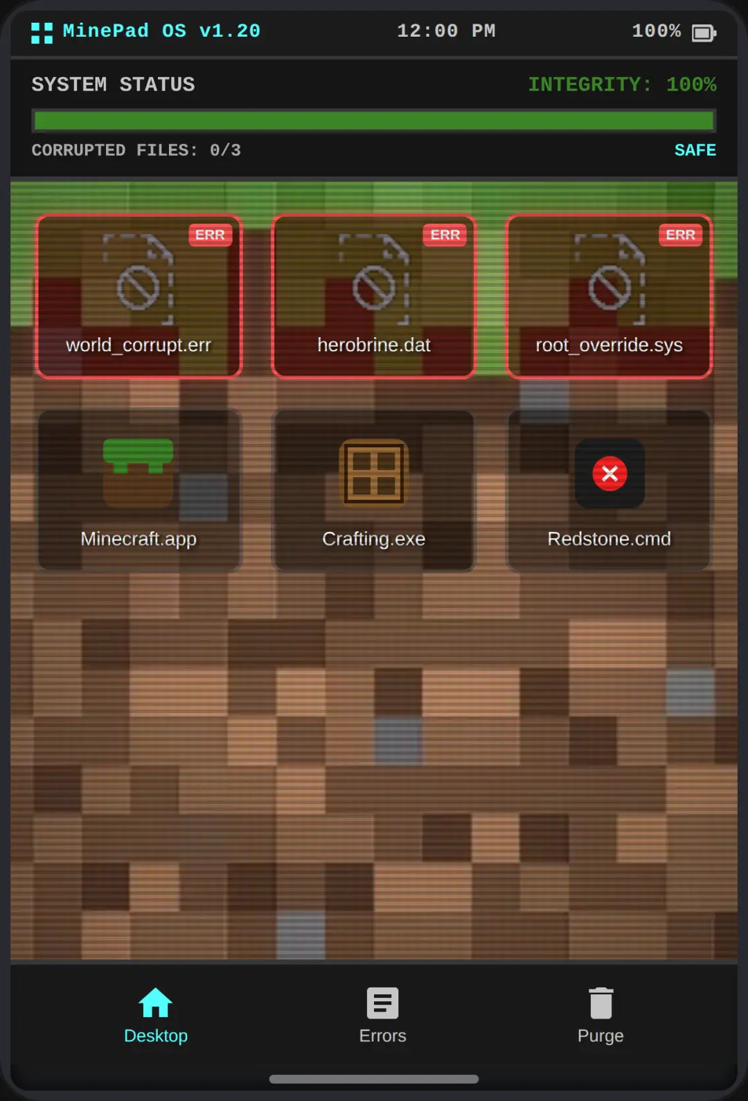 MinePad OS - System Error cover