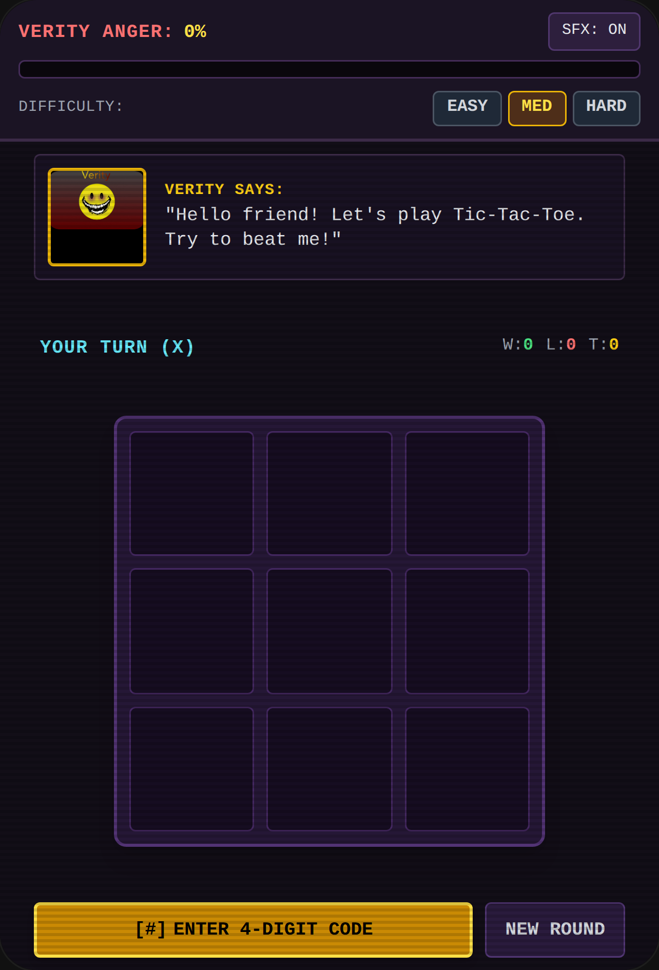 Verity's Game - Tic-Tac-Toe and Boss Rush cover
