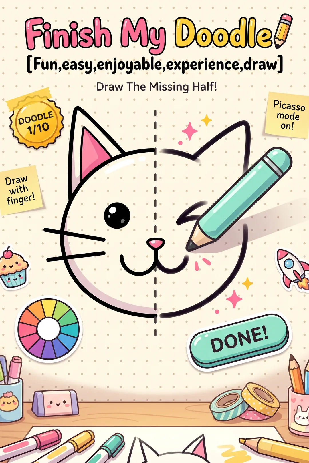 Finish My Doodle! 
[Fun,easy,enjoyable,experience,draw]