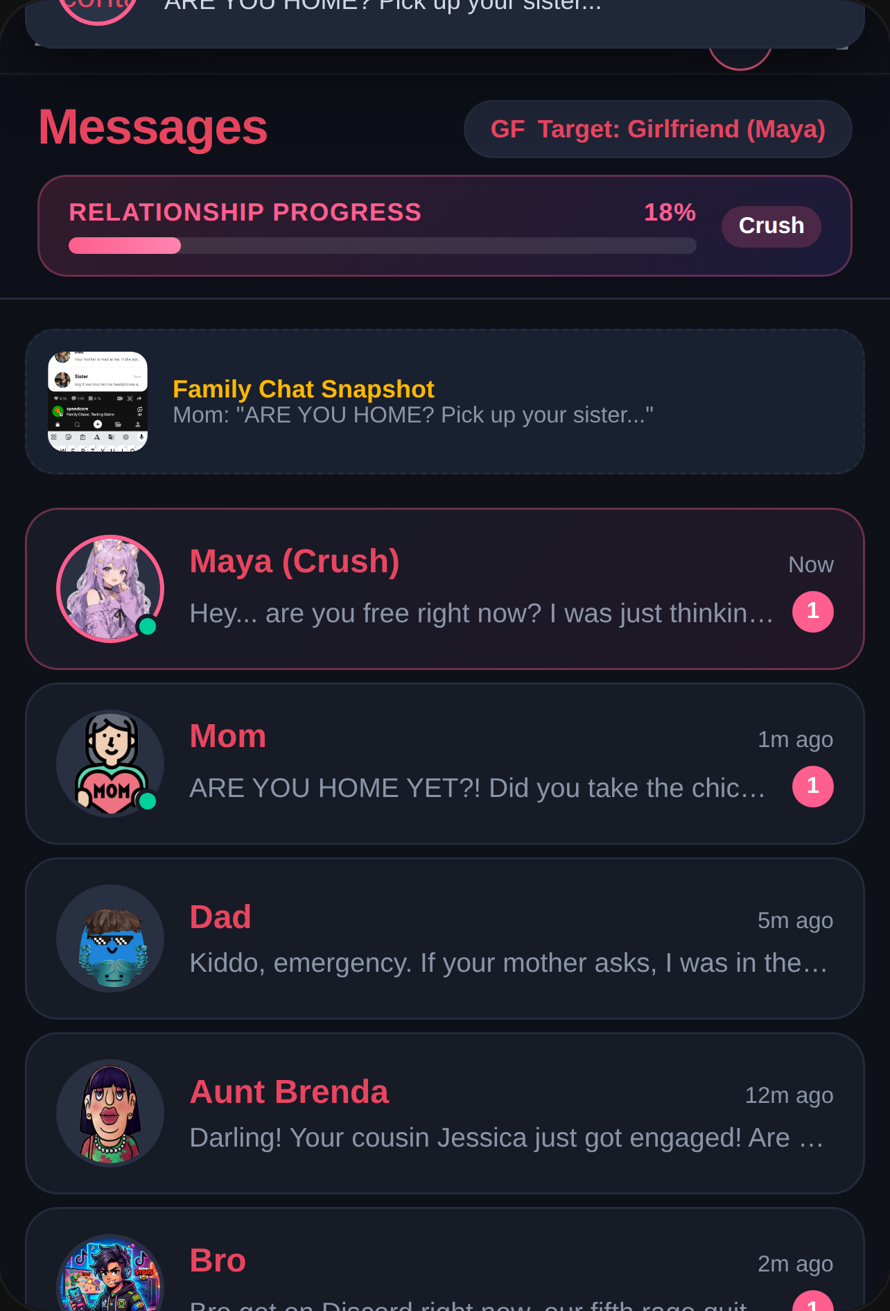 Texting Story: Crush and Family Chaos cover