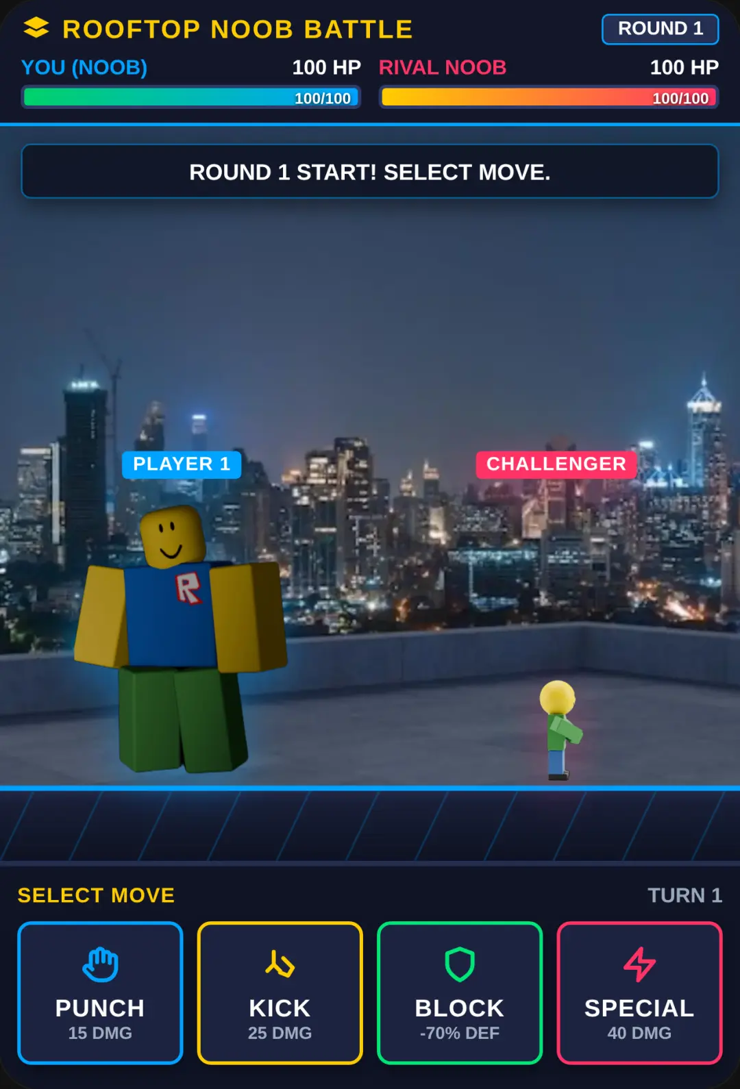 Roblox Noob Rooftop Step Fighter cover