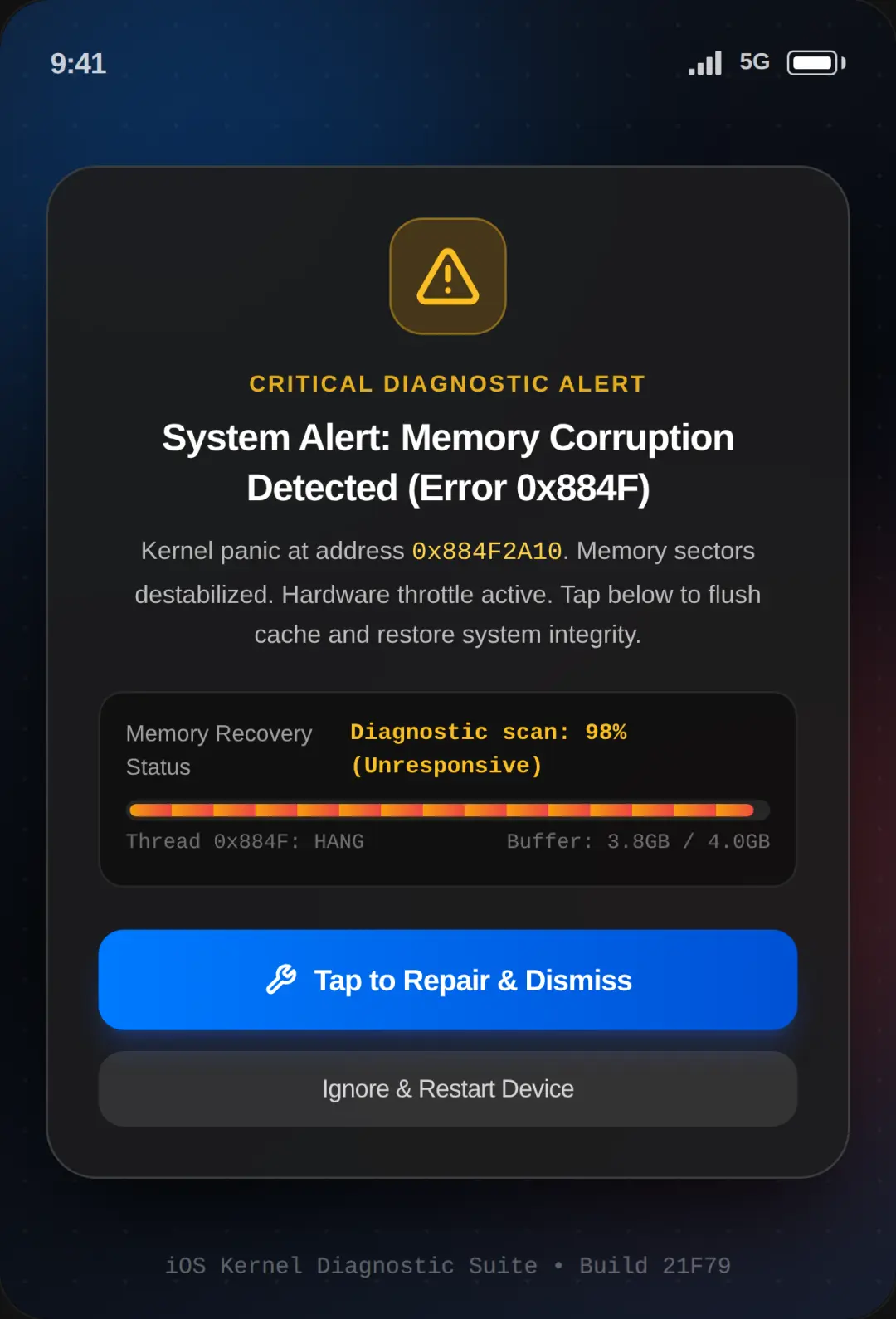System Alert: Error 0x884F cover